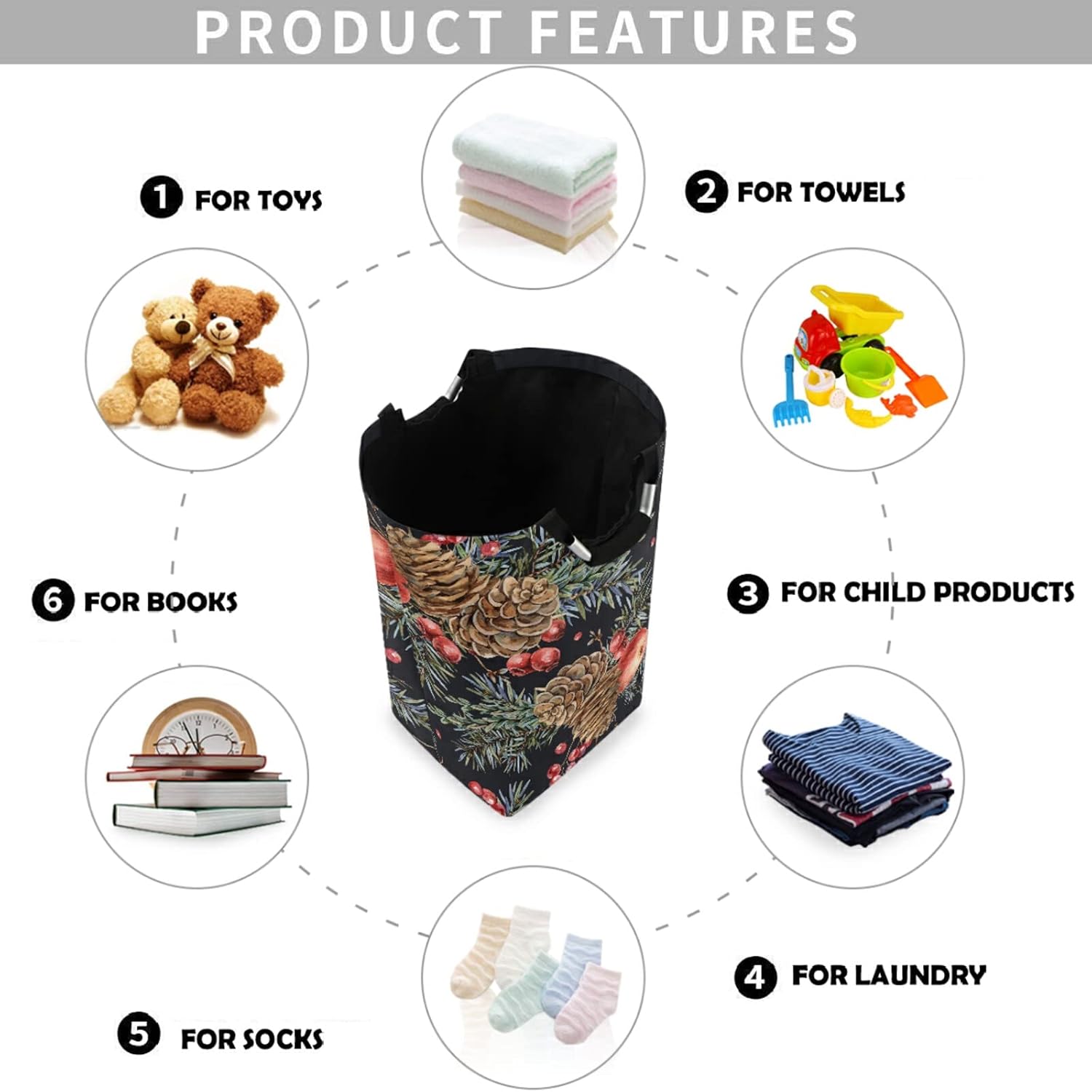 Visesunny Large Laundry Hamper Basket with Waterproof Fabric