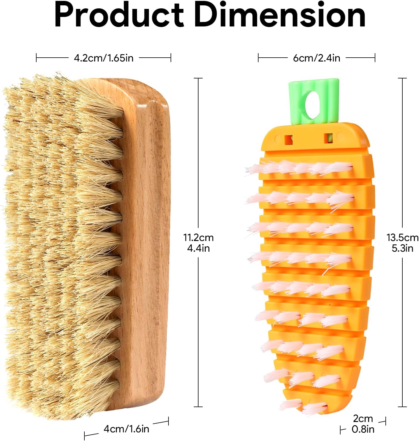 SXoonKing Vegetable Brush Set 2PCS Cleaning Tools for Potatoes Carrots Fruits