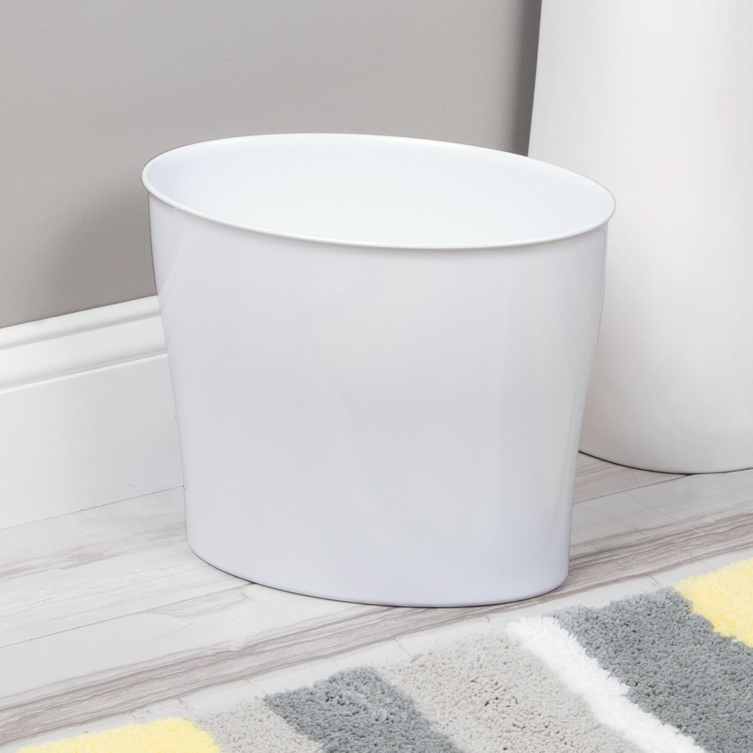 InterDesign 10 Litre Wastebasket - White Nuvo Design