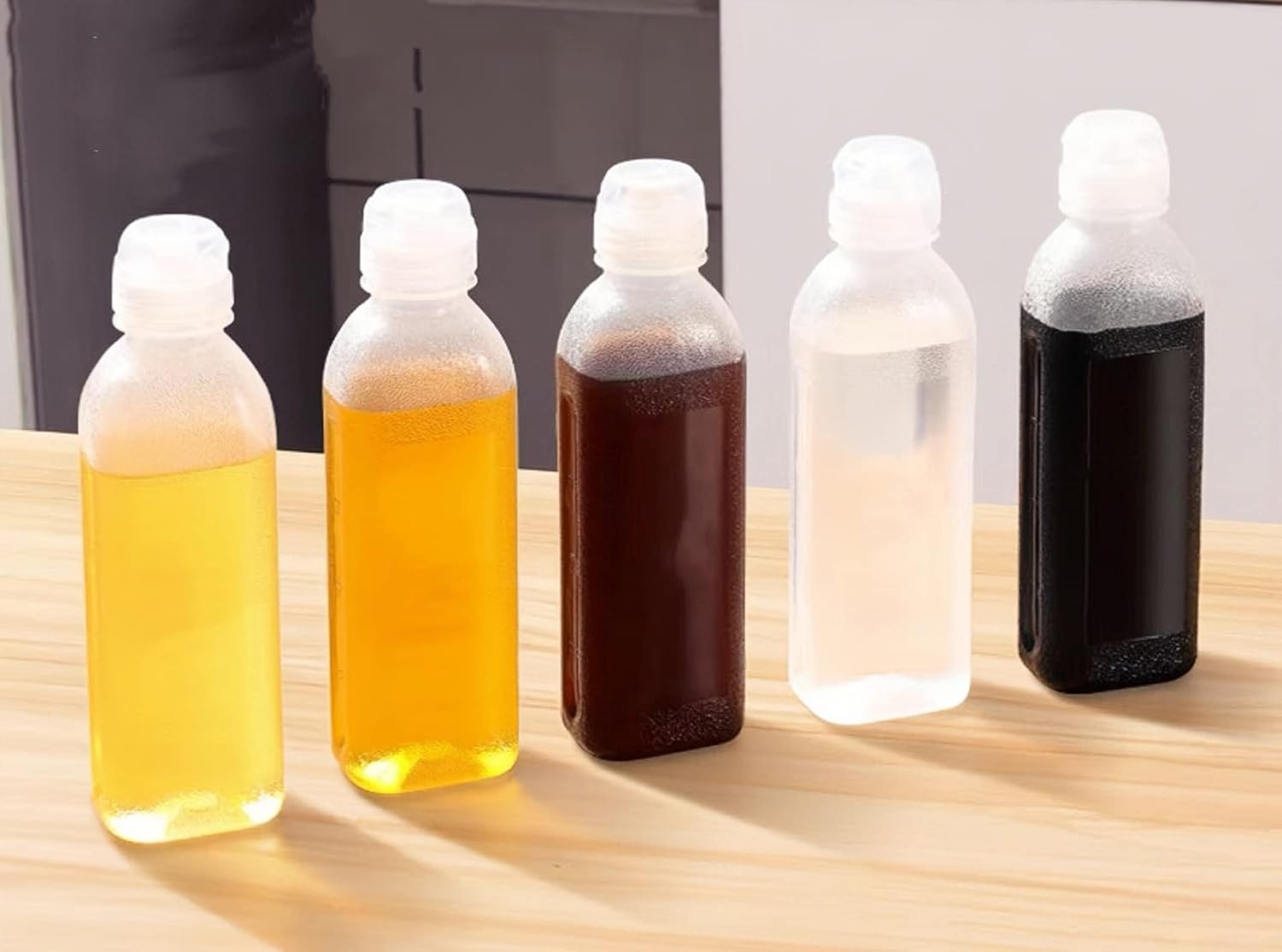 EPIPHANY 16 Oz Condiment Squeeze Bottles Set of 5 with Flip Top Cap