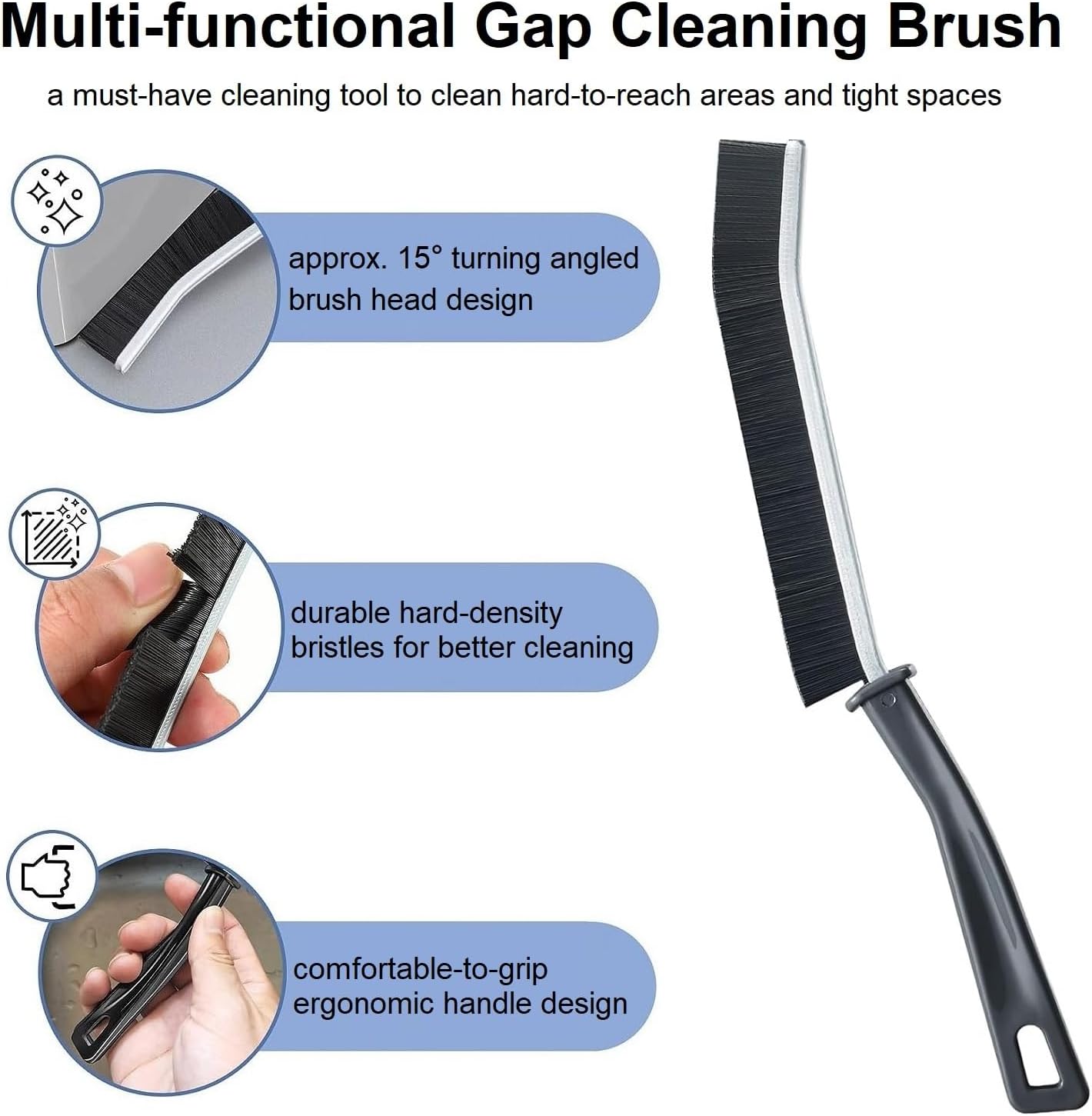 5 Pcs Hard Bristle Crevice Cleaning Brush Tool