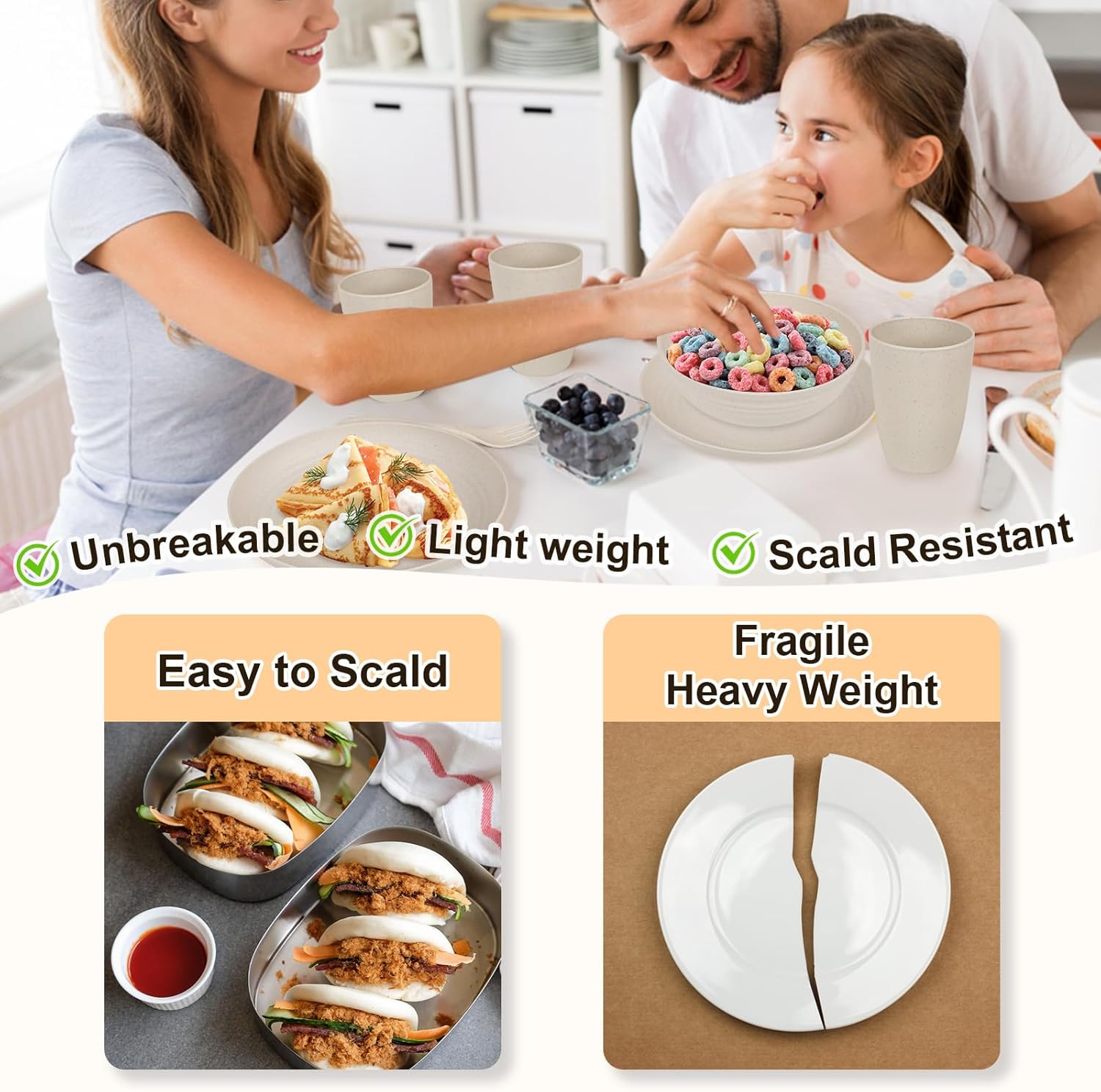 Idealic Wheat Straw Dinnerware Set 28-Piece