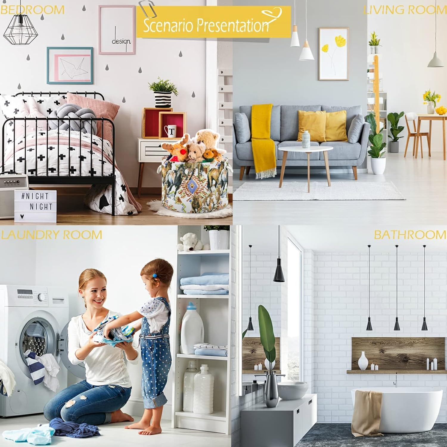 Visesunny Large Cotton Rope Storage Basket for Home