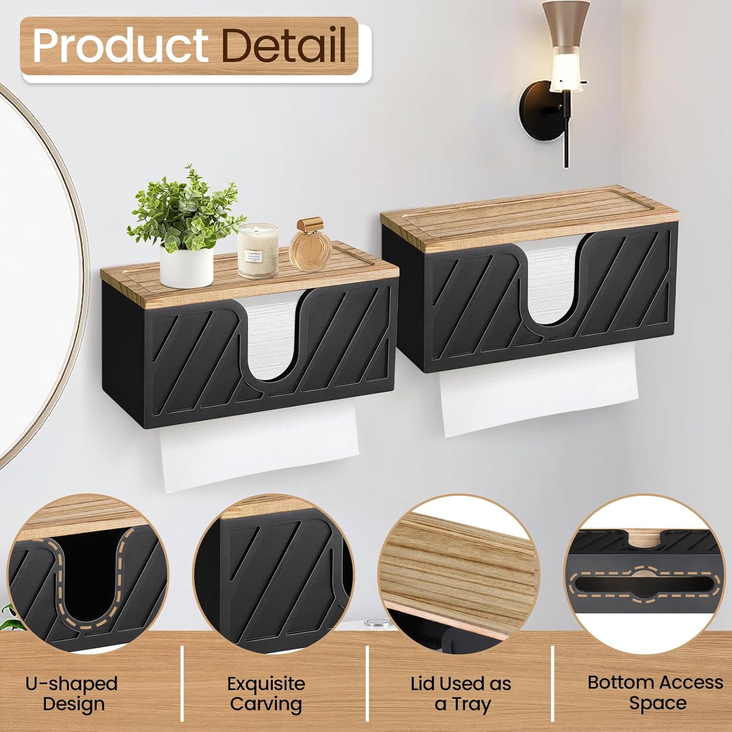 Gymvcsi Set of 2 Paper Towel Holders Wall Countertop 1
