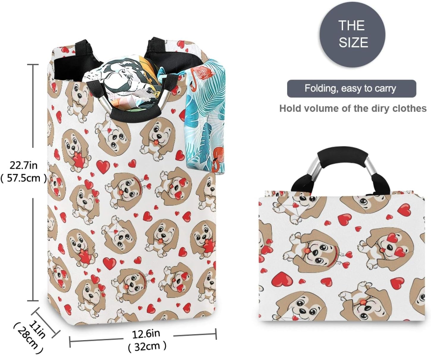 Susiyo Foldable Laundry Basket with Handles and Waterproof Interior