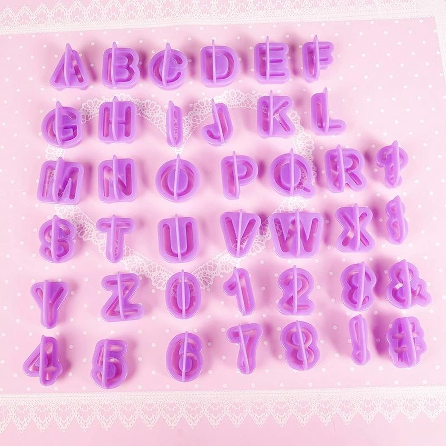 40Pcs Alphabet Number Silicone Biscuits for Baking