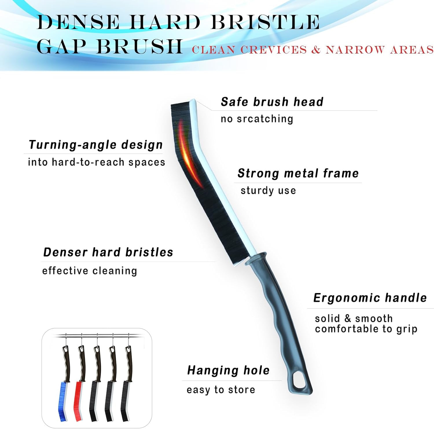 OILONG 5Pack Hard Bristle Crevice Cleaning Brush 1