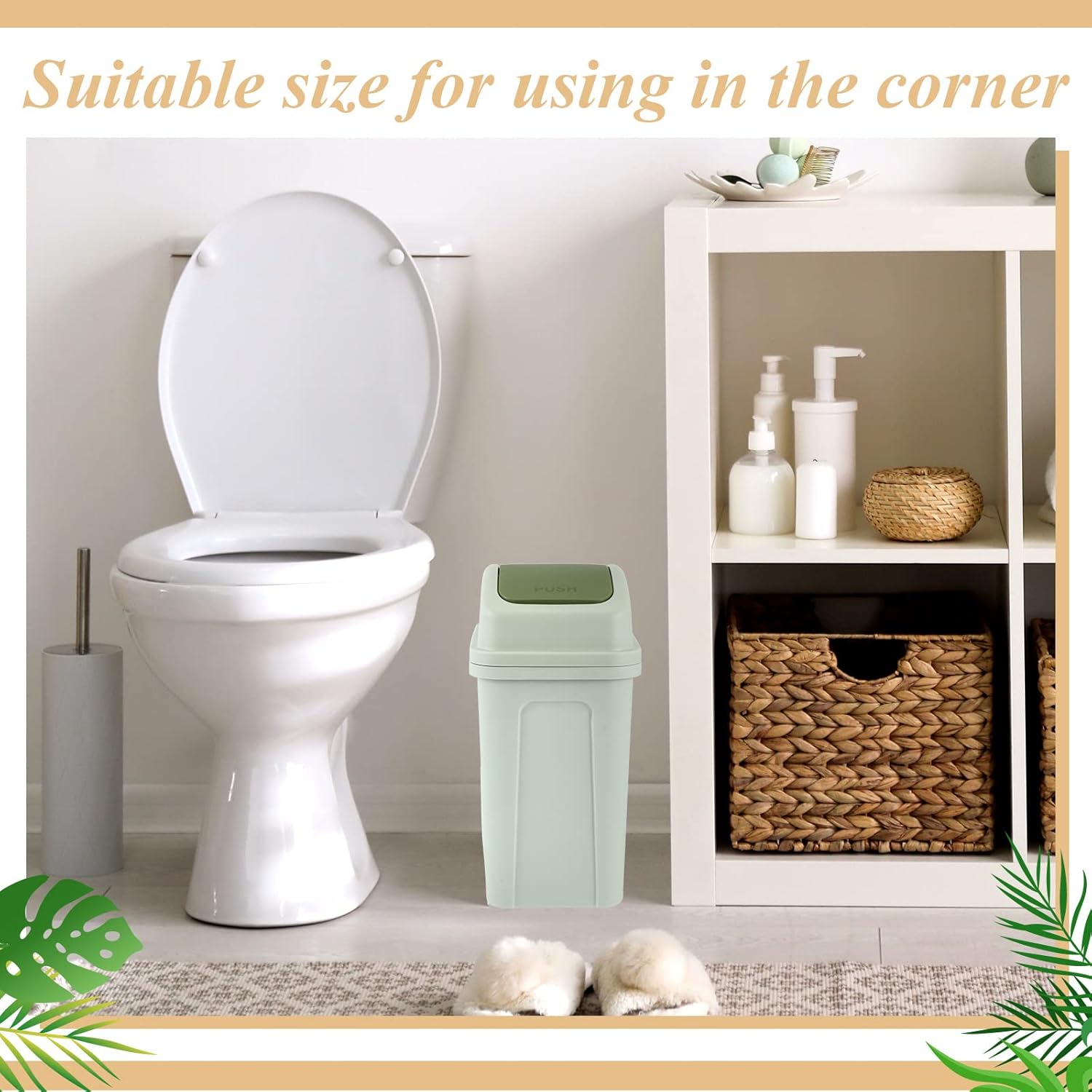 Sumind 2 Pcs Bathroom Trash Can with Swing Lid