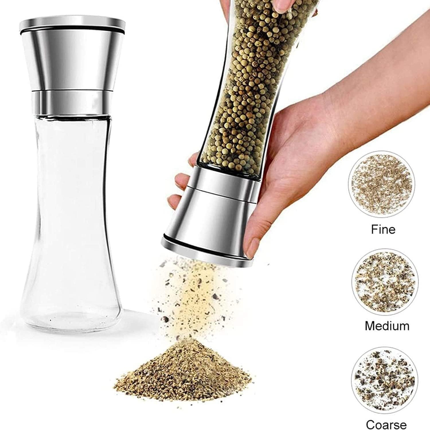 TIANYUU Salt Pepper Grinder Set with Adjustable Coarseness 1