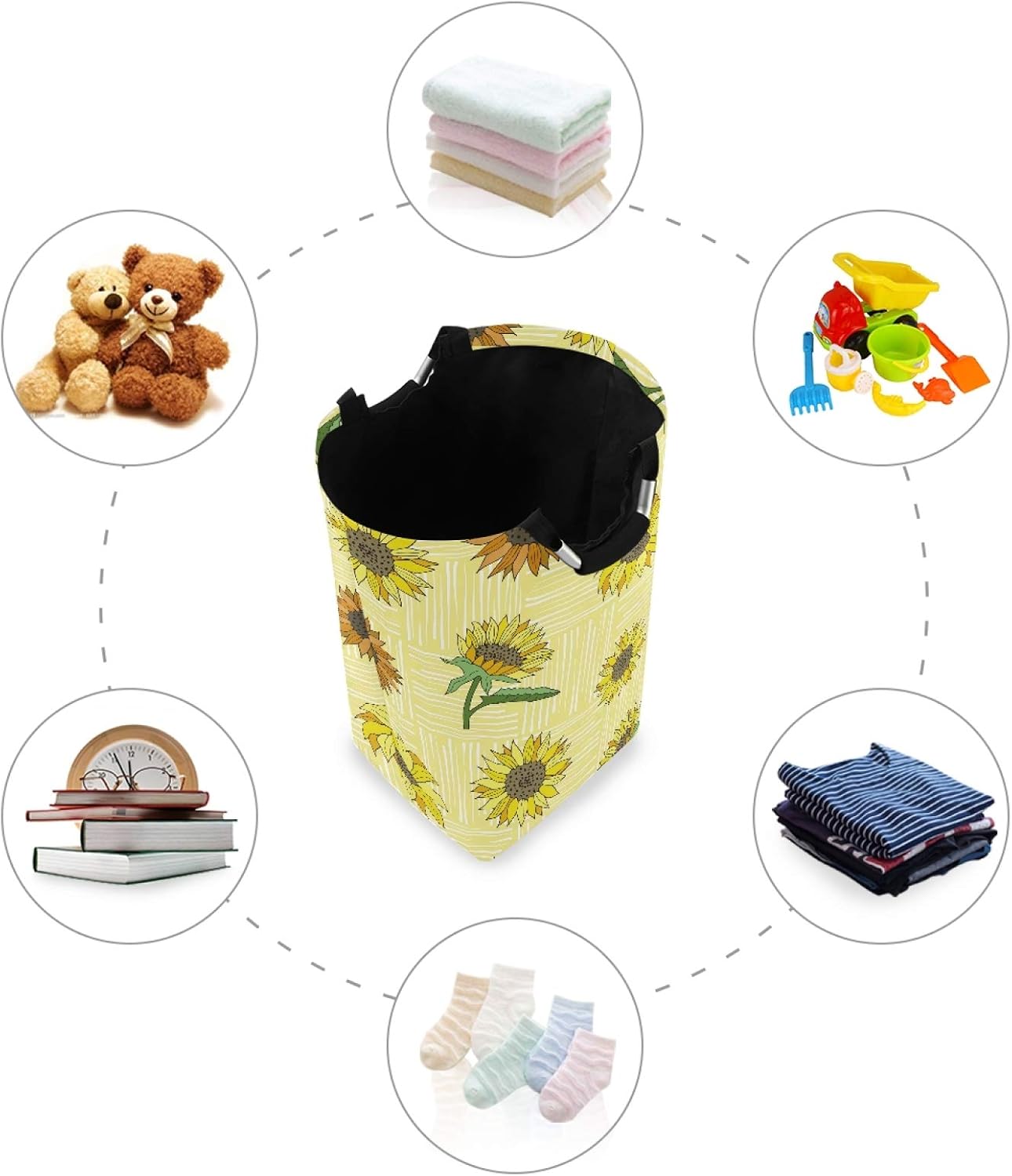 Susiyo Yellow Sunflowers Laundry Basket Foldable Hamper