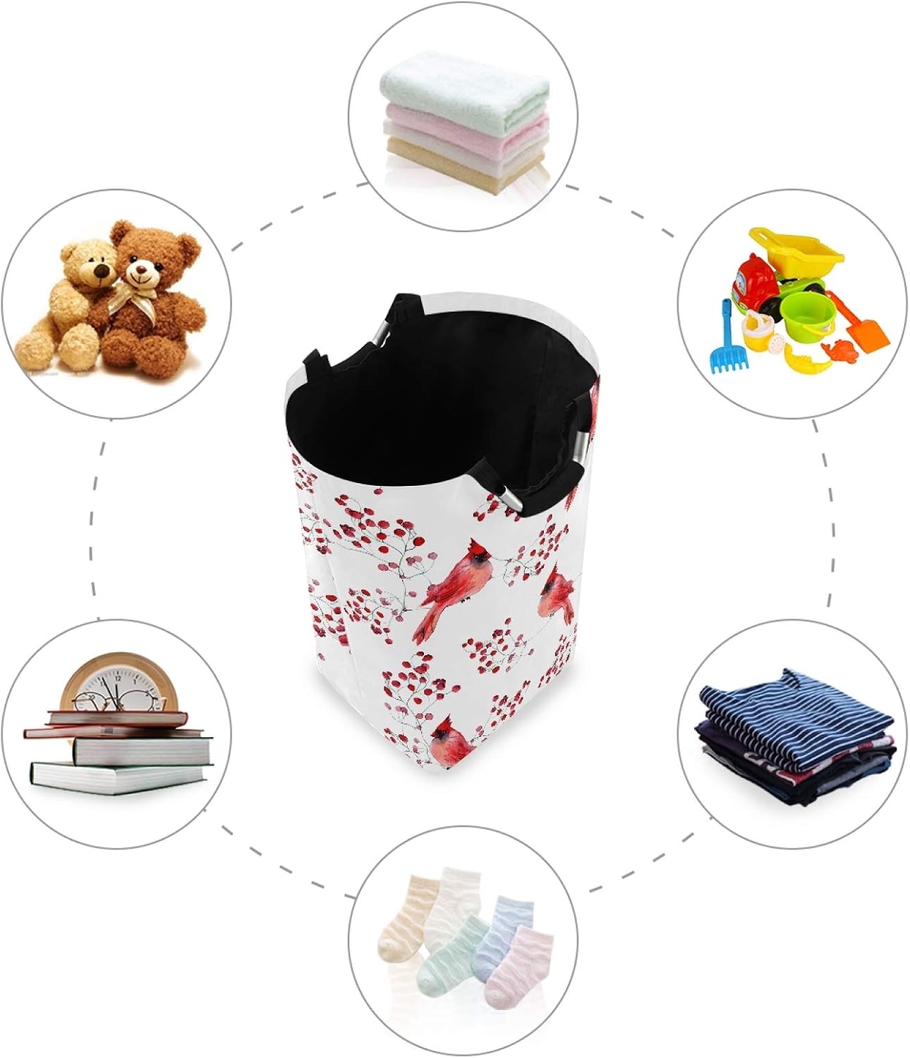 Susiyo Foldable Laundry Basket with Handles and Unique Pattern Design