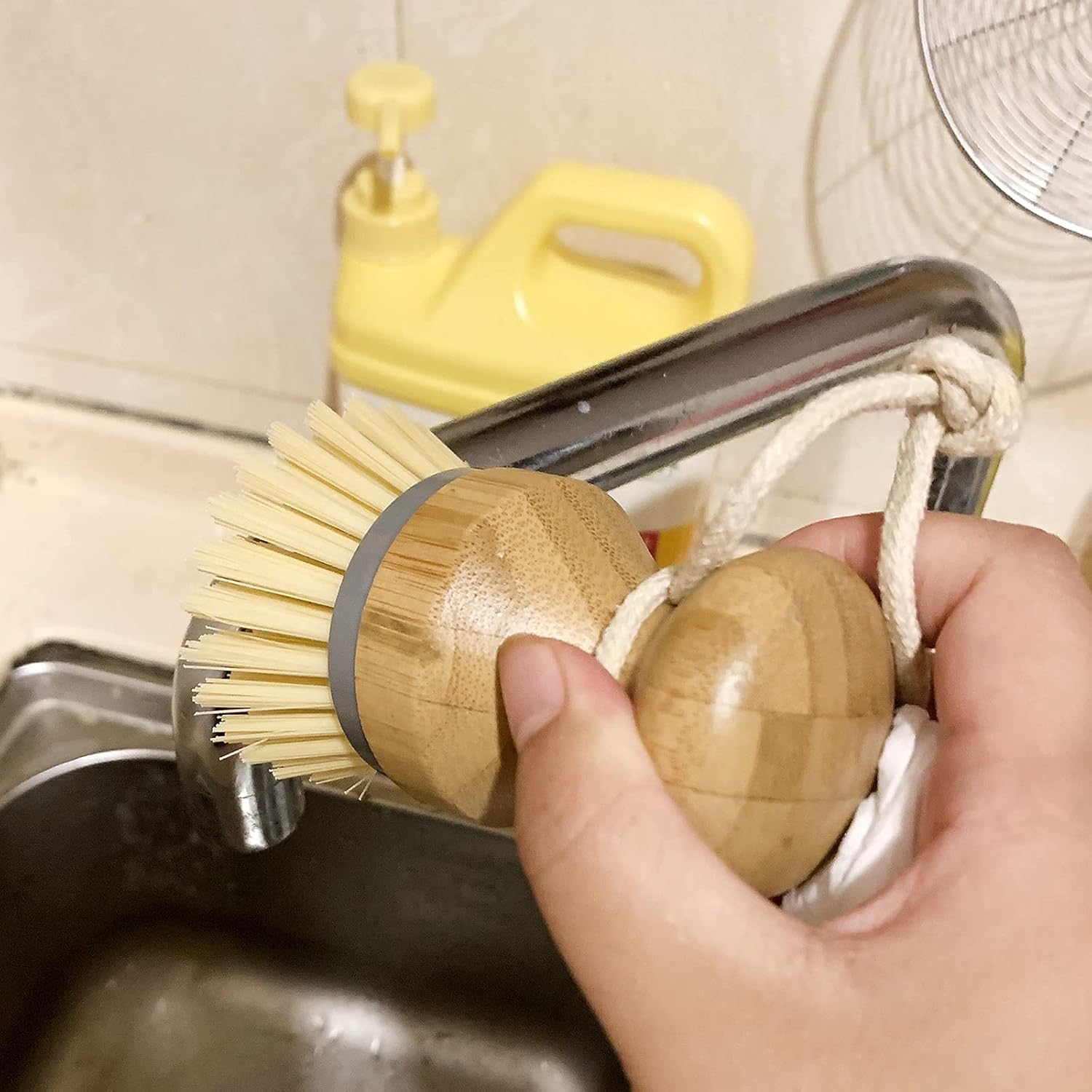 DREZUR Sicastar Mini Bamboo Dish Scrub Brush 2 Pack