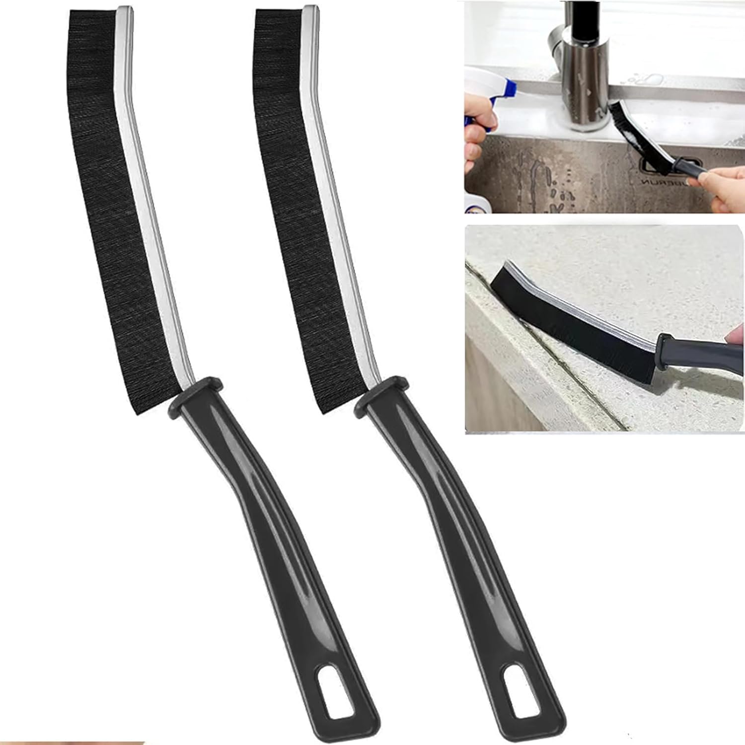 SpassLeben 2PCS Hard Bristle Crevice Cleaning Brush