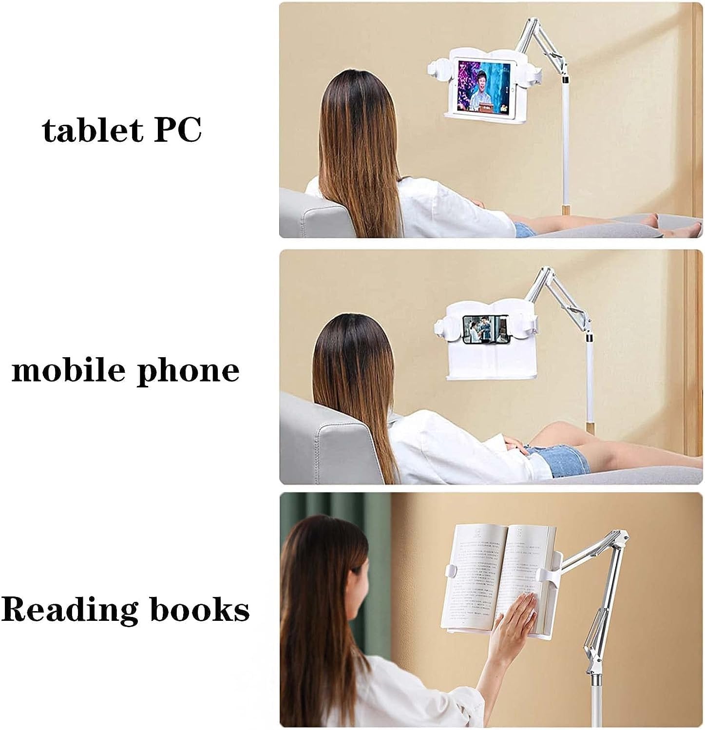 Adjustable Book Holder for Hands Free Reading Foldable and Swivel