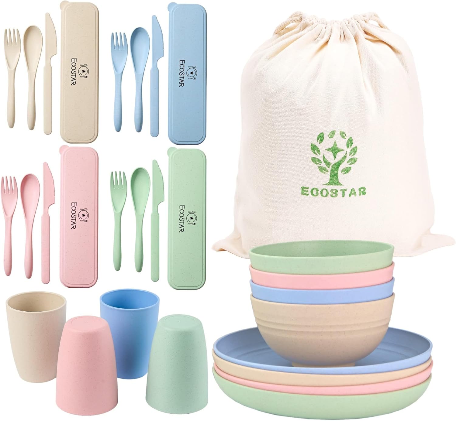 ECOSTAR Unbreakable Wheat Straw Dinnerware Set 1