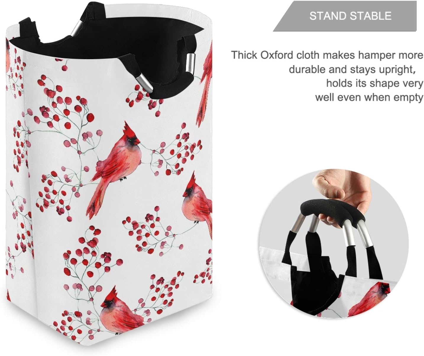 Susiyo Foldable Laundry Basket with Handles and Unique Pattern Design
