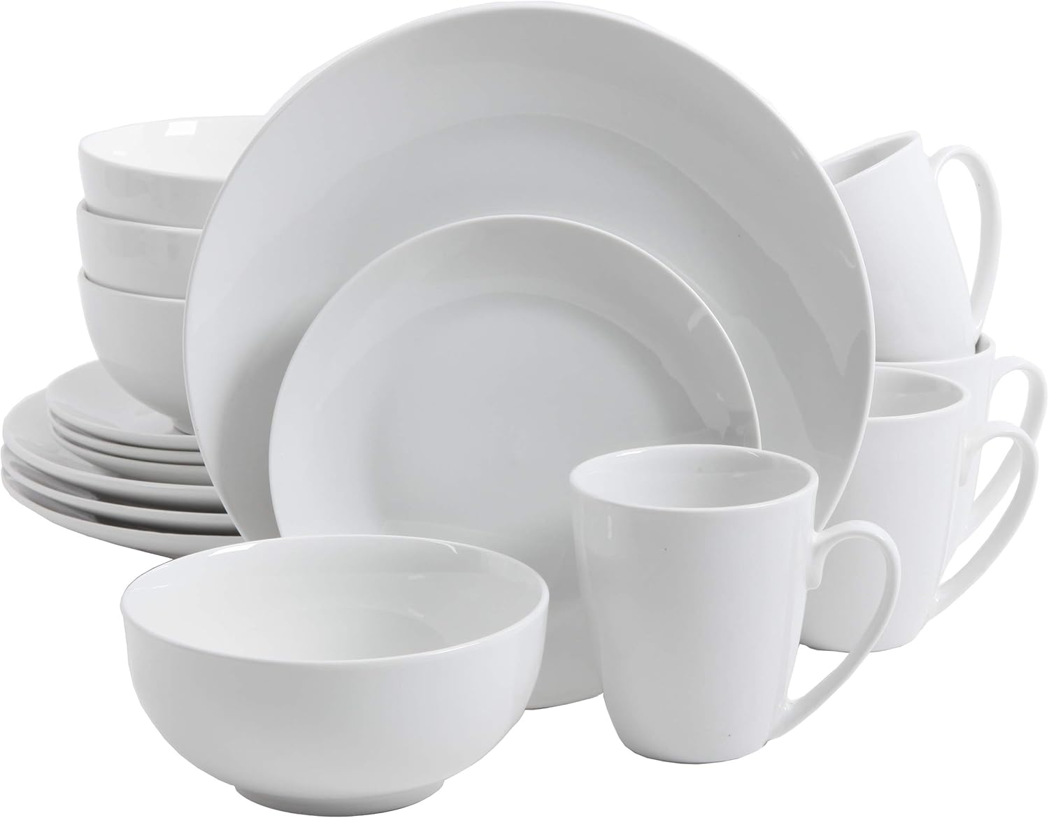 Gibson Home Zen Buffet Dinnerware Set 16pcs White Coupe