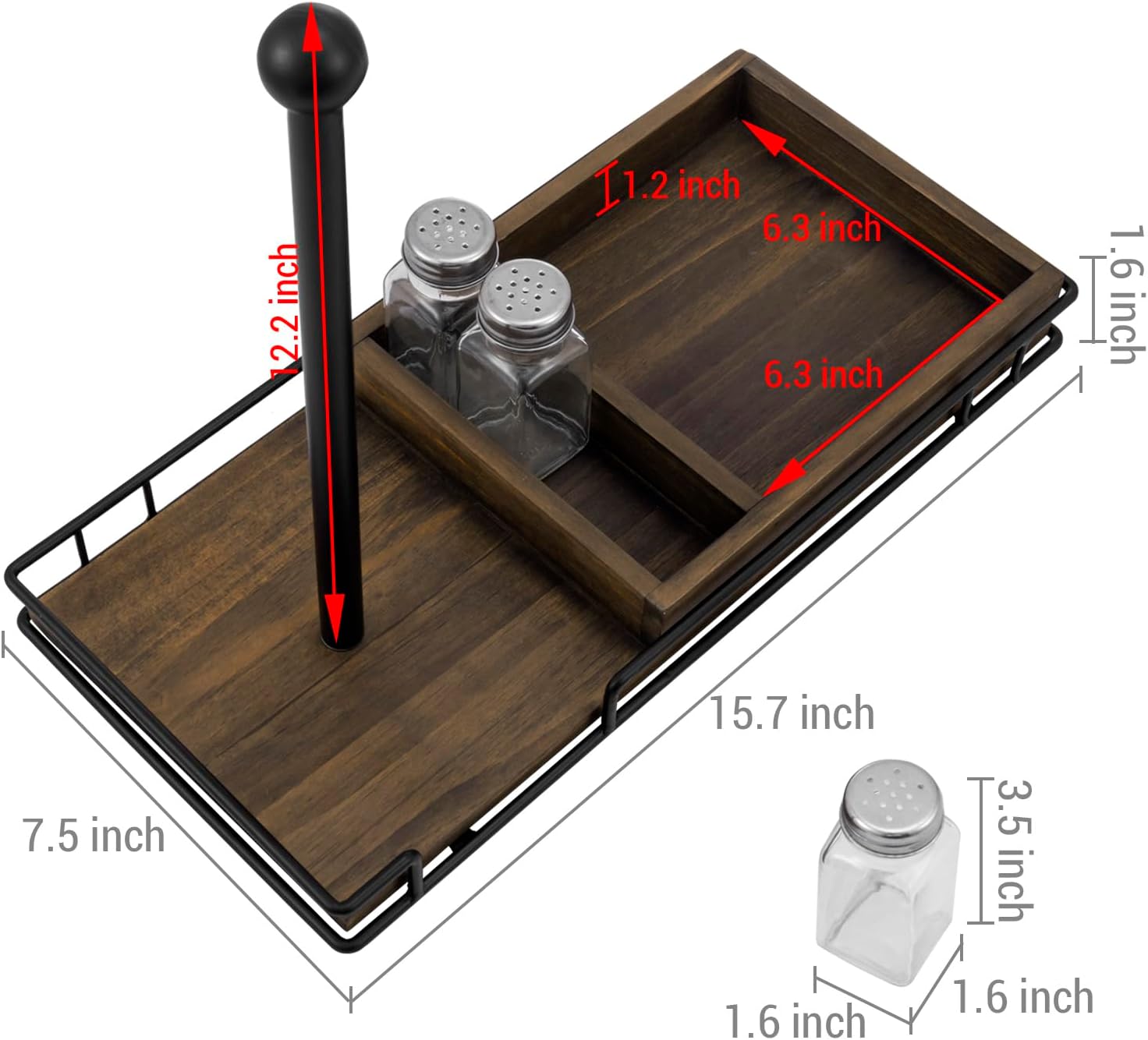MyGift Rustic Industrial Paper Towel Caddy Combo