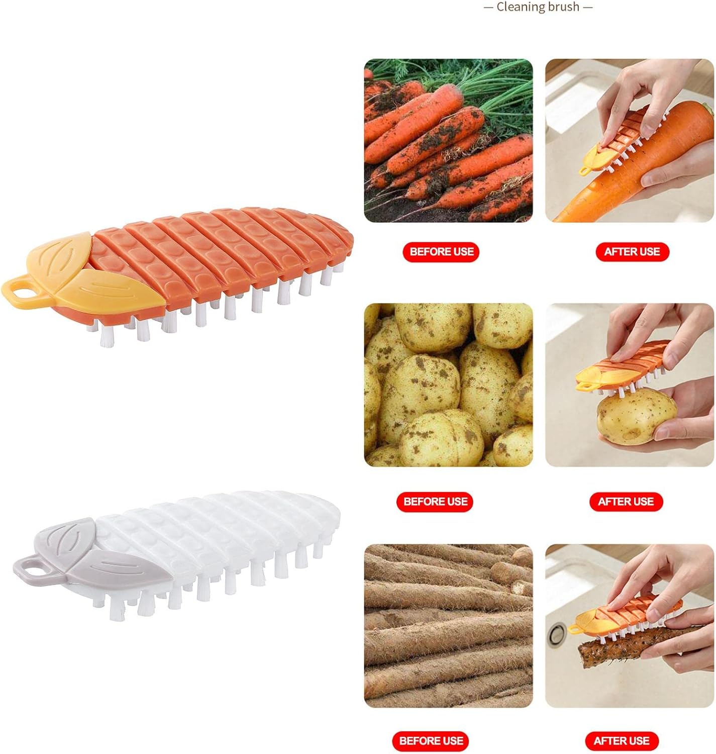 Flexible Fruit Veggie Scrubber Brush for Kitchen Cleaning