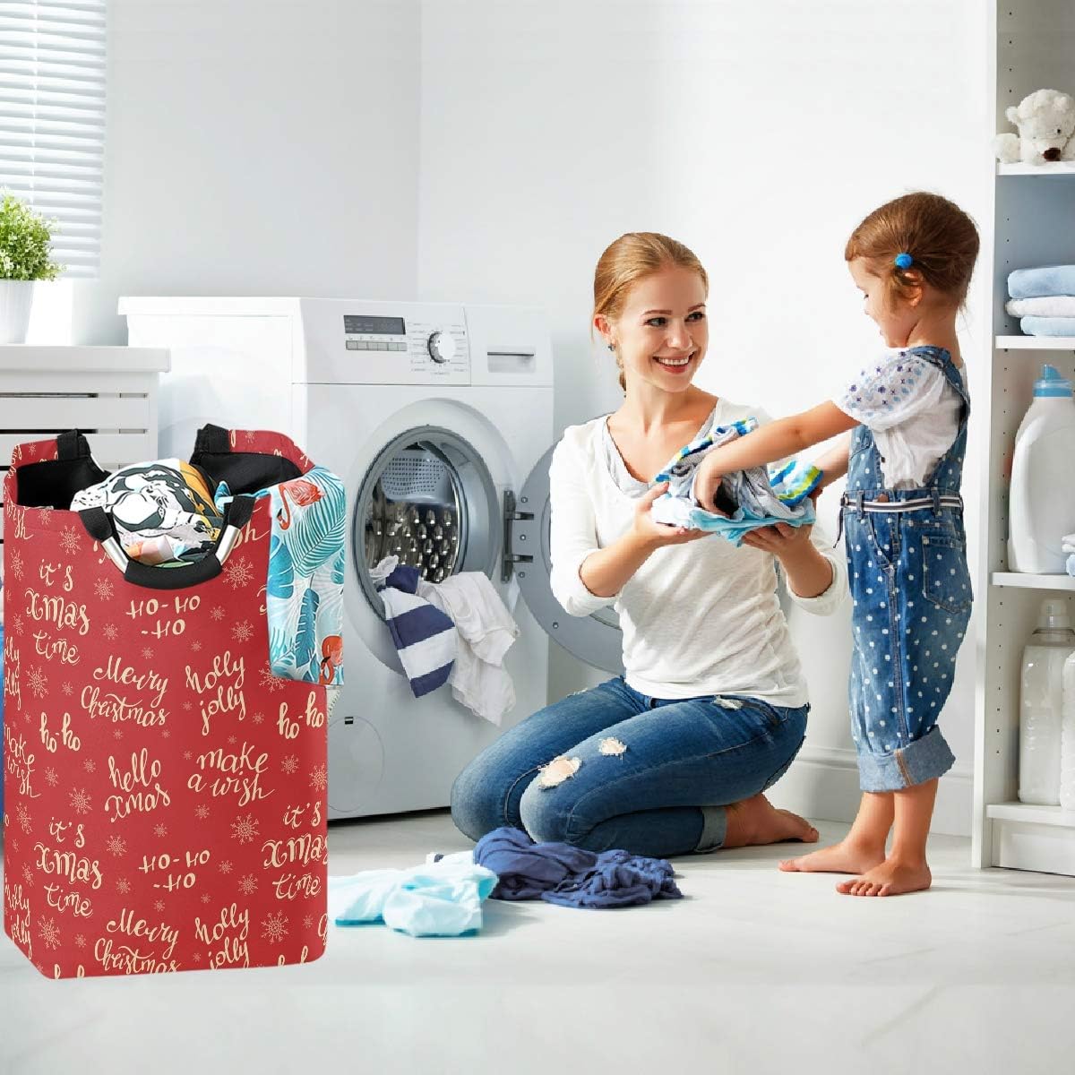 visesunny Collapsible Laundry Basket with Handle 1