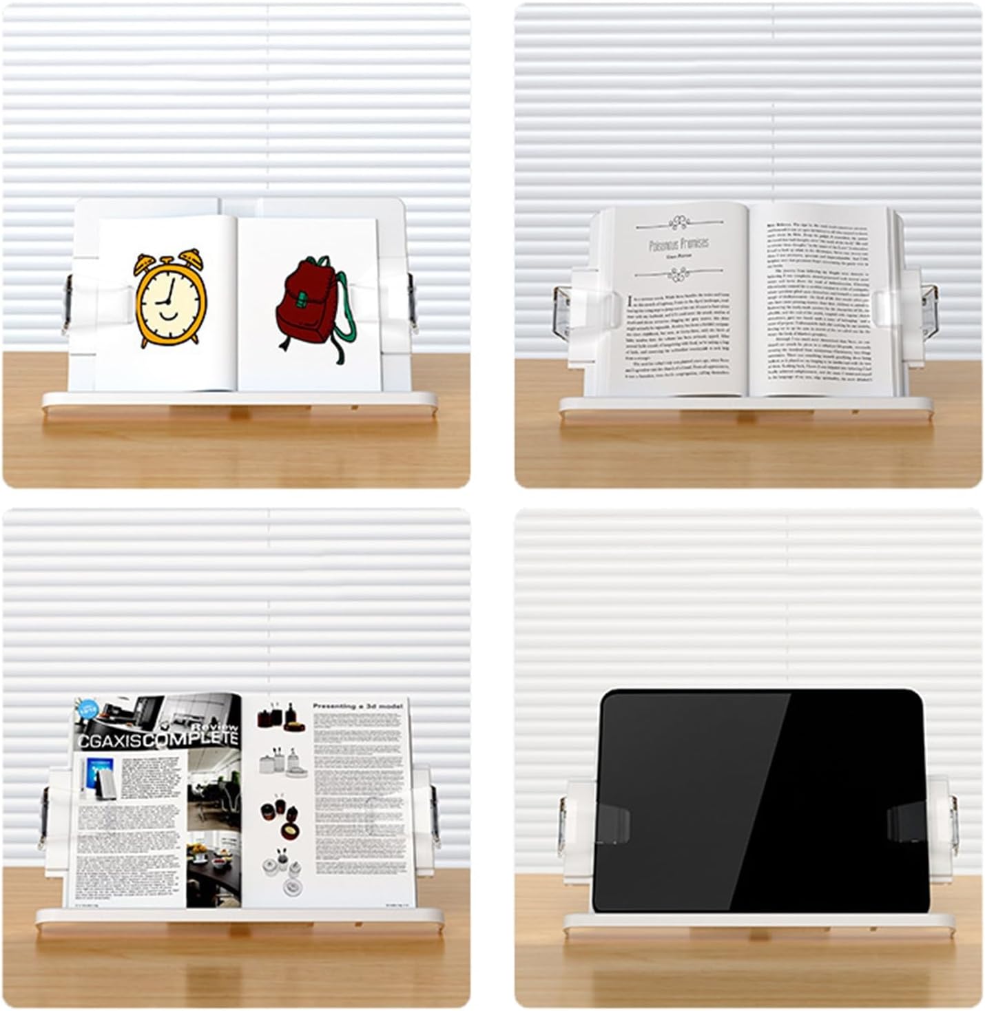 Adjustable Floor Stand Book Holder for Kitchen and Office