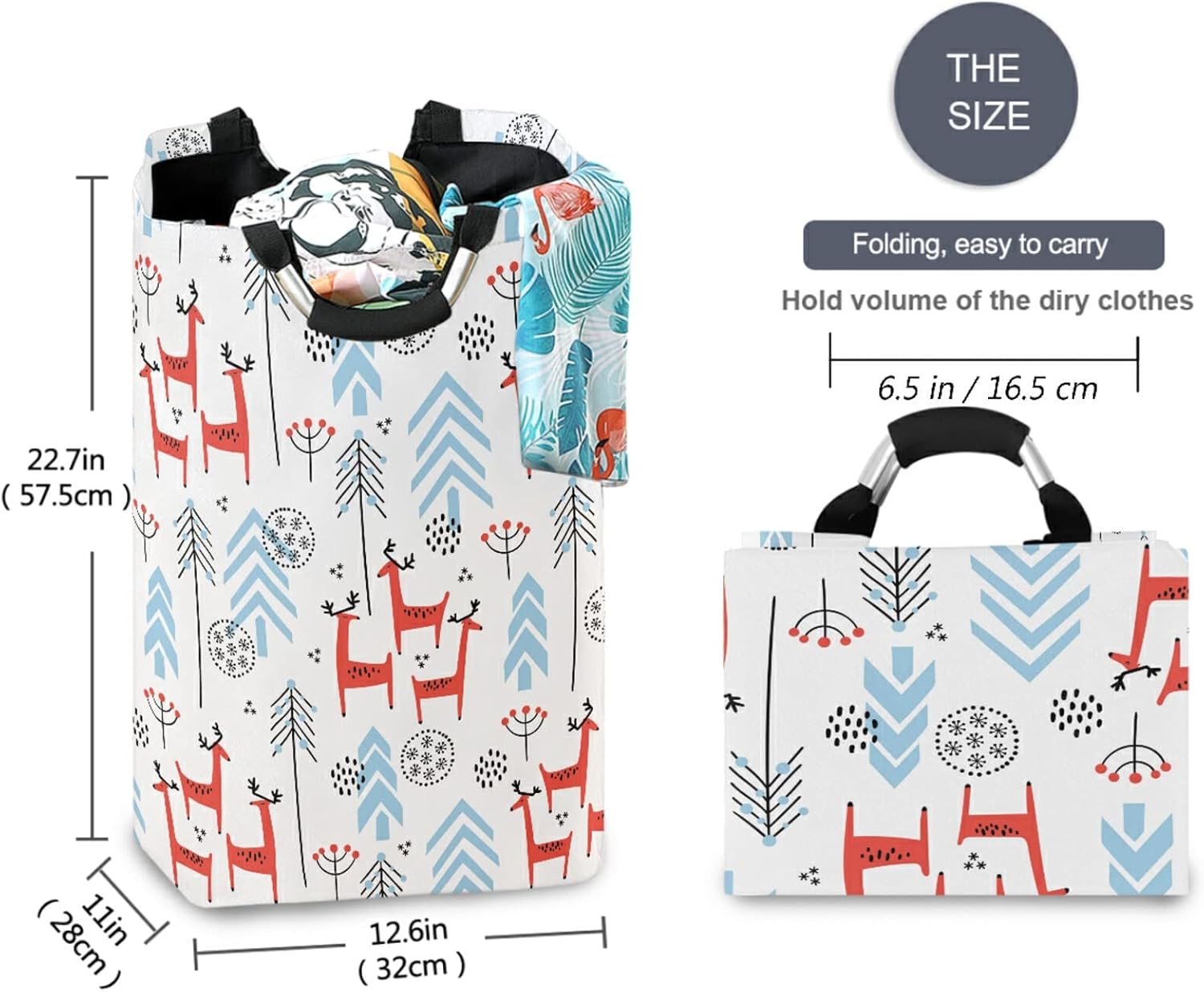 visesunny Foldable Laundry Hamper with Waterproof Liner