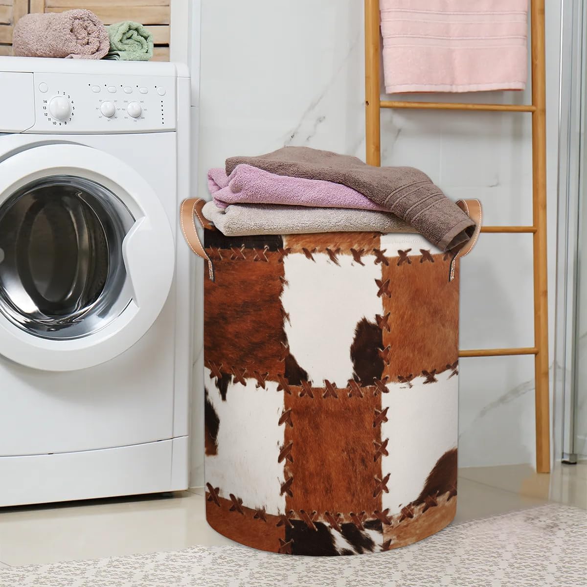 Bardic Retro Cows Laundry Basket 16W x 20H