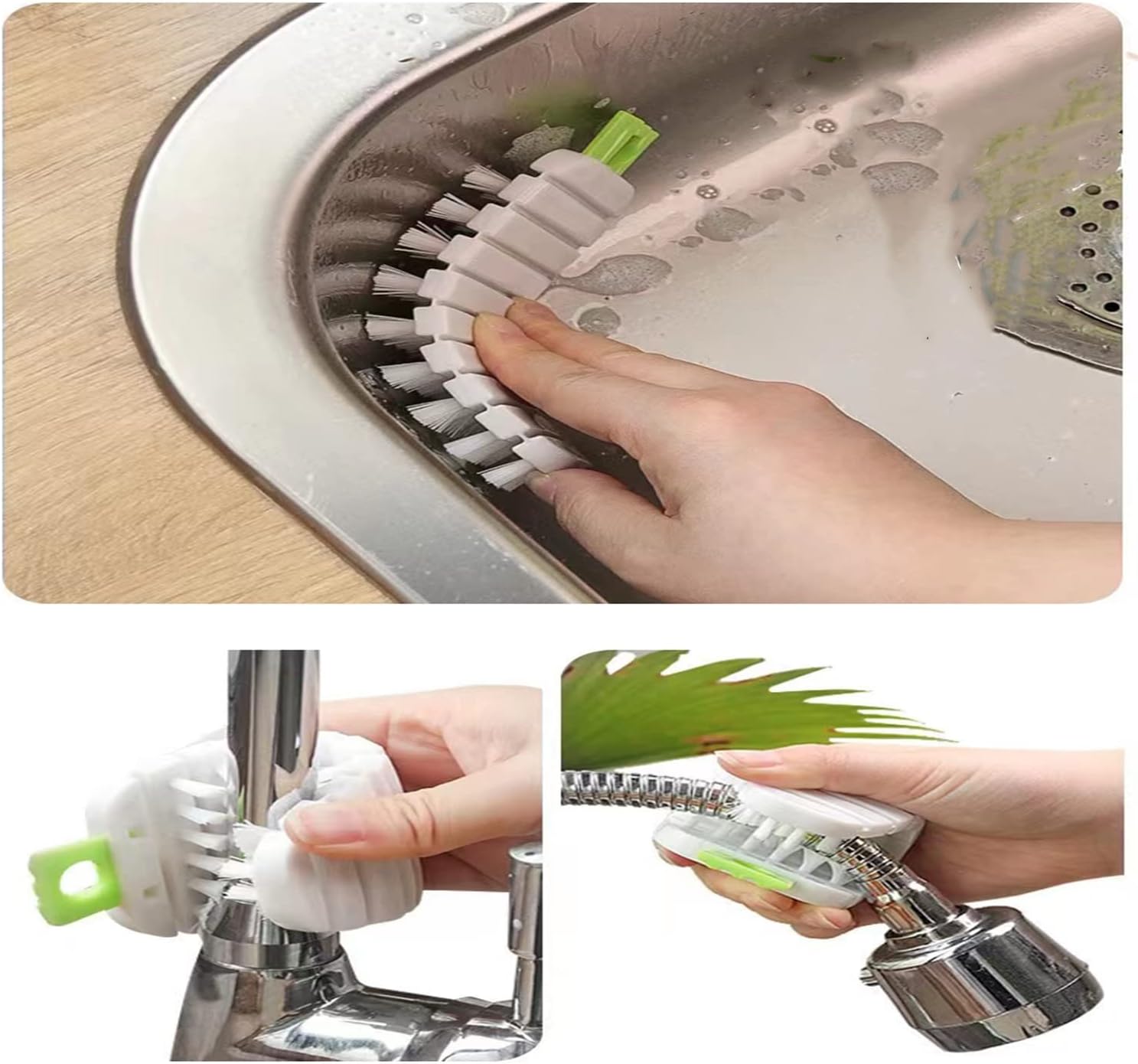 Qishing 3 Pack Flexible Fruit Veggie Brush