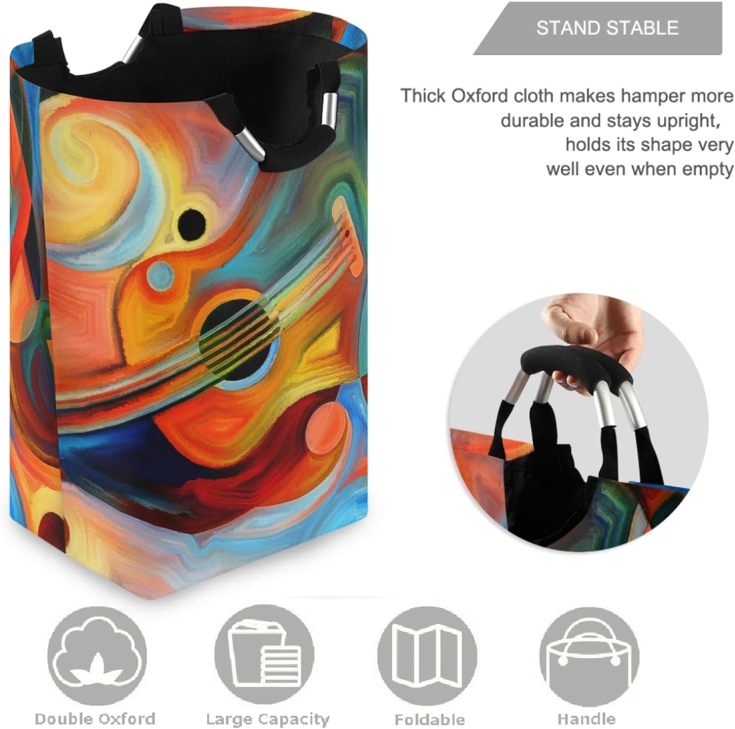 visesunny Large Capacity Laundry Hamper with Waterproof Oxford Fabric 1