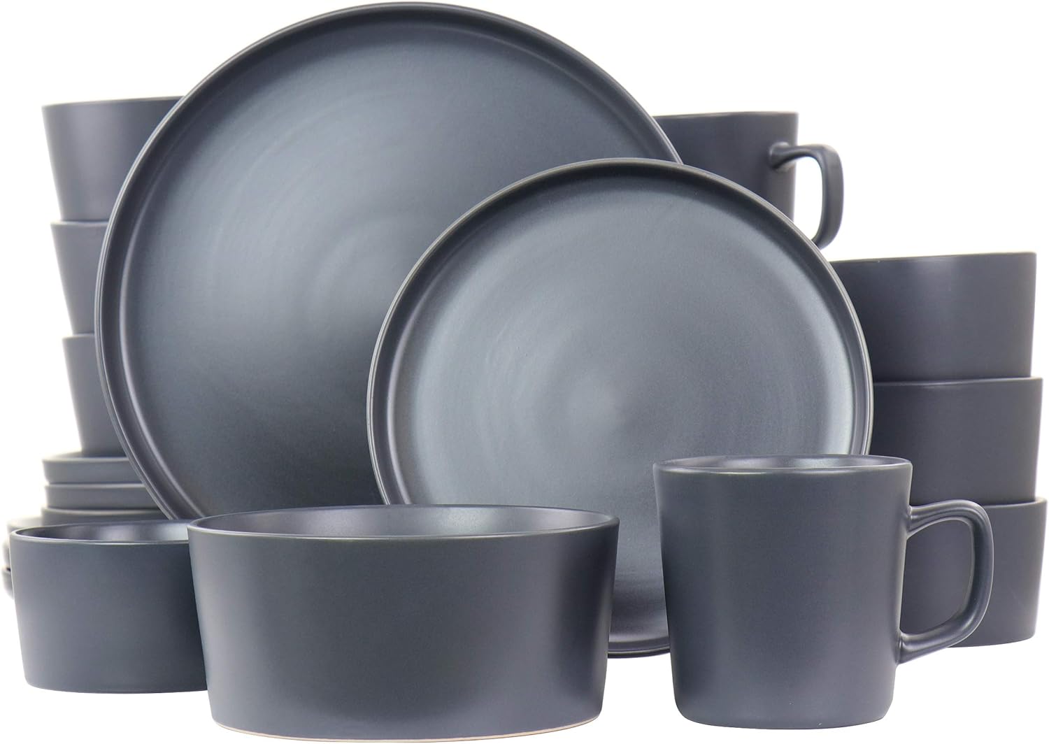Elama Luxmatte Dark Grey Dinnerware Set 20 Piece