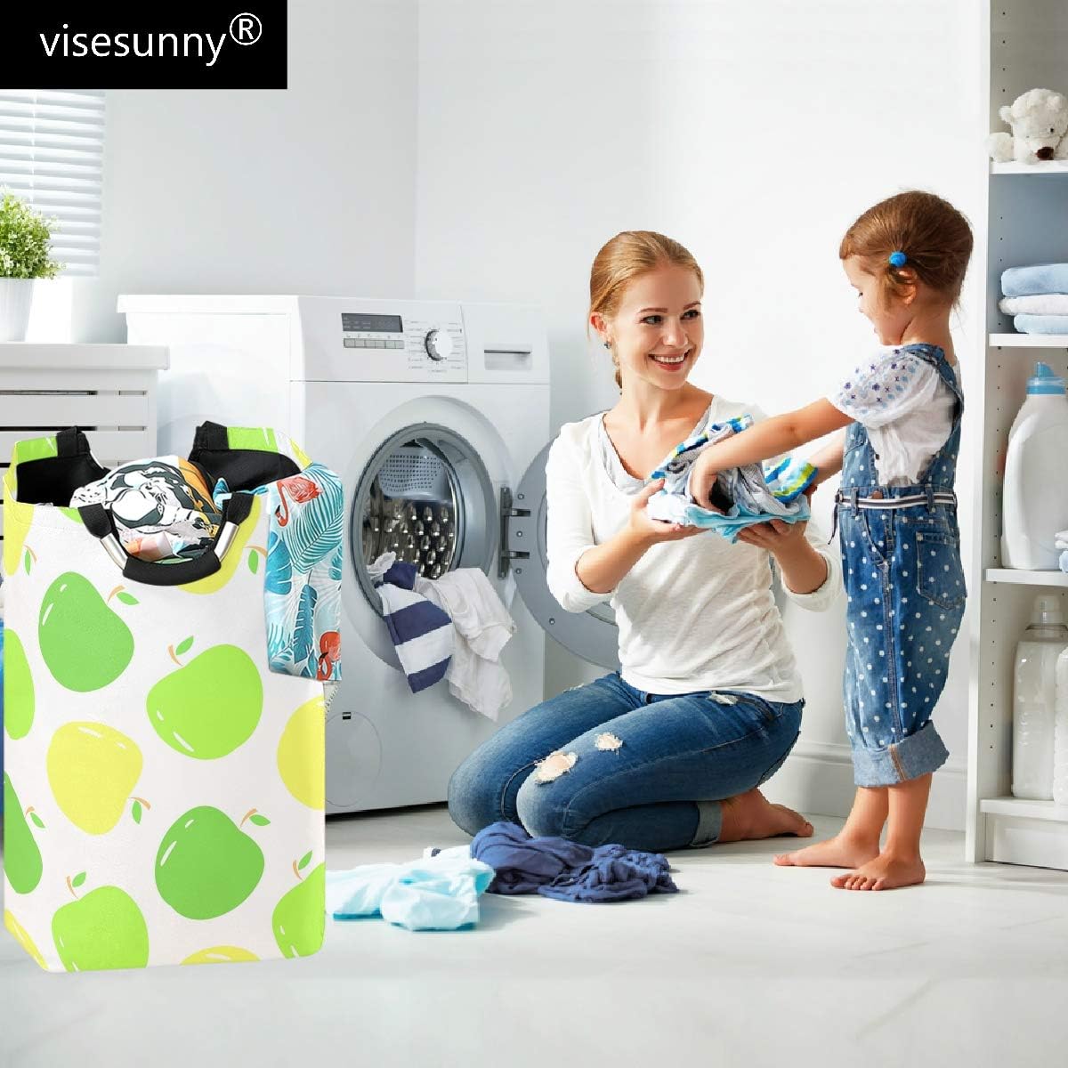 Collapsible Laundry Basket with Handle for Home Dorm