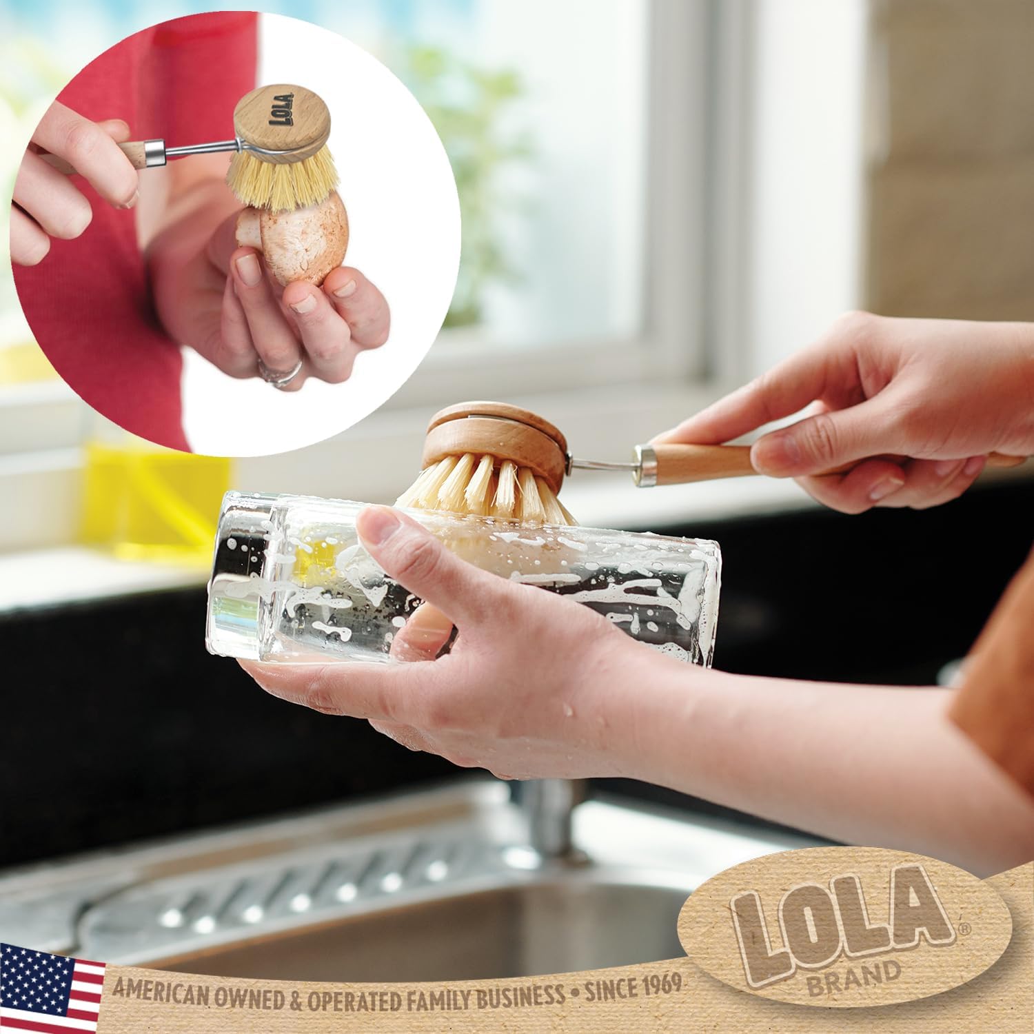 LOLA Original Tampico Brush - Sustainable Wood Handle 2 Diameter