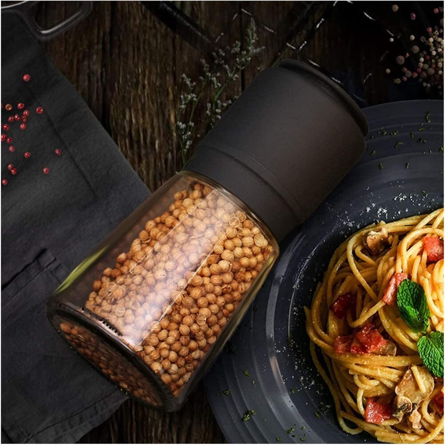 JAJKAFCL Adjustable Coarse Salt Pepper Mill Set