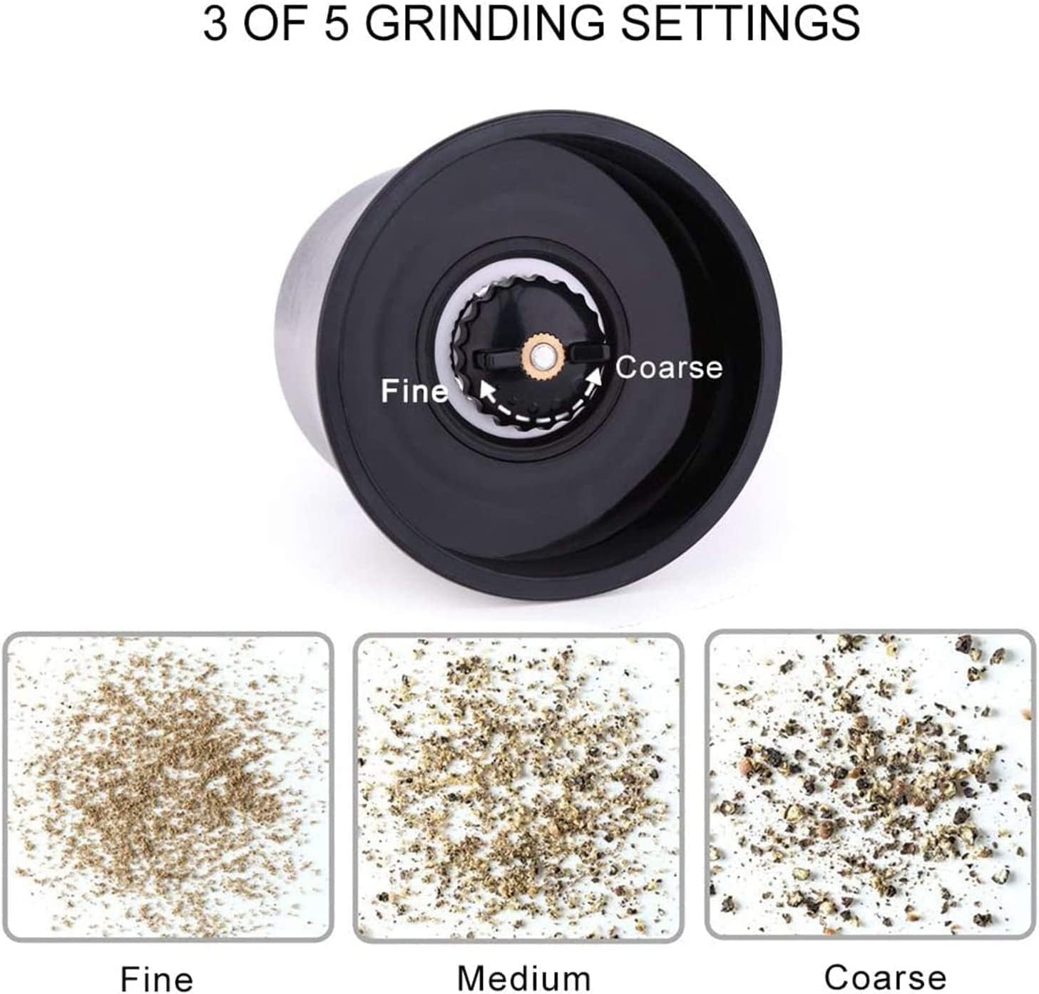 TIANYUU Salt Pepper Grinder Set with Adjustable Coarseness 1
