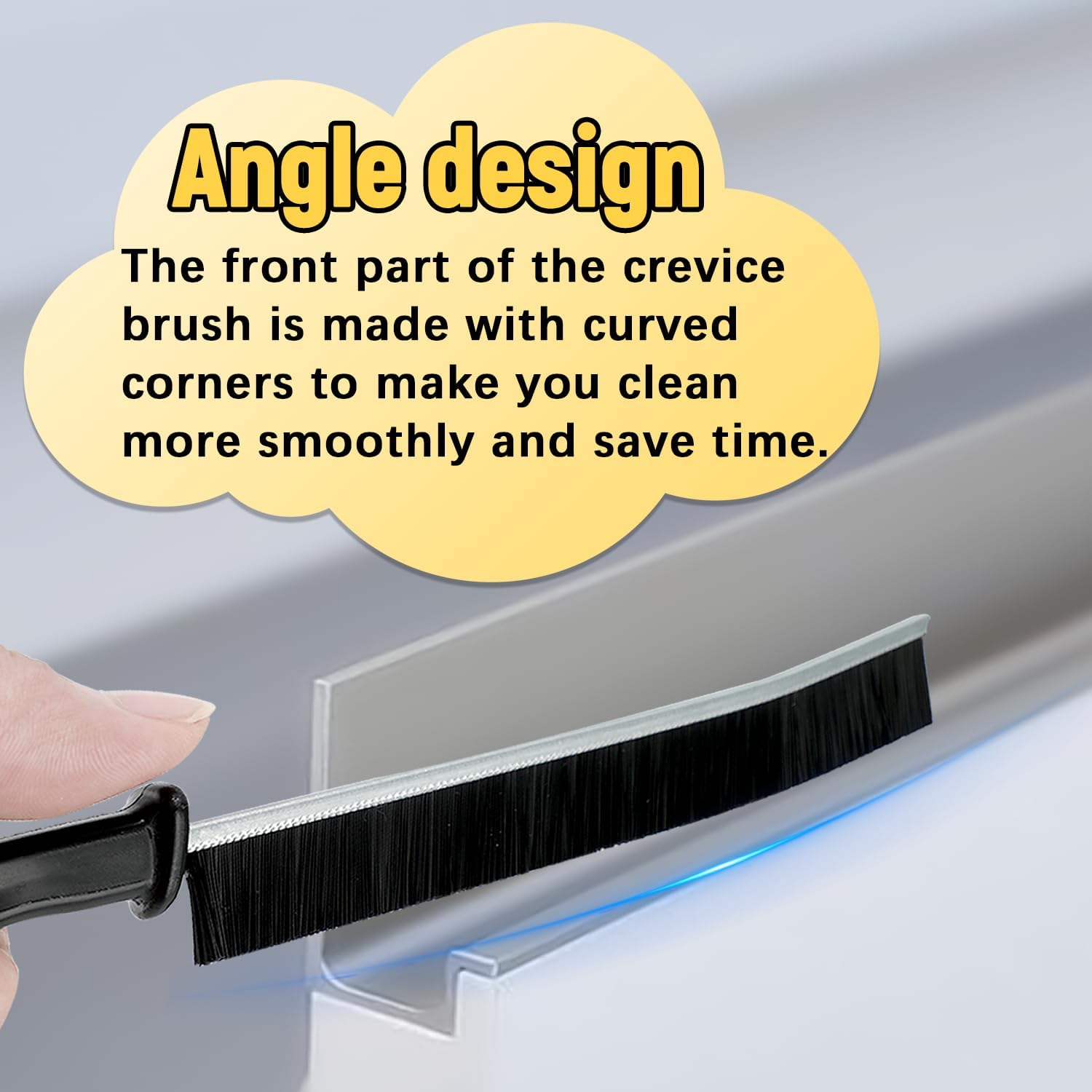 Pinsit 4Pcs Crevice Cleaning Brush Set with Hooks for Kitchen and Bathroom
