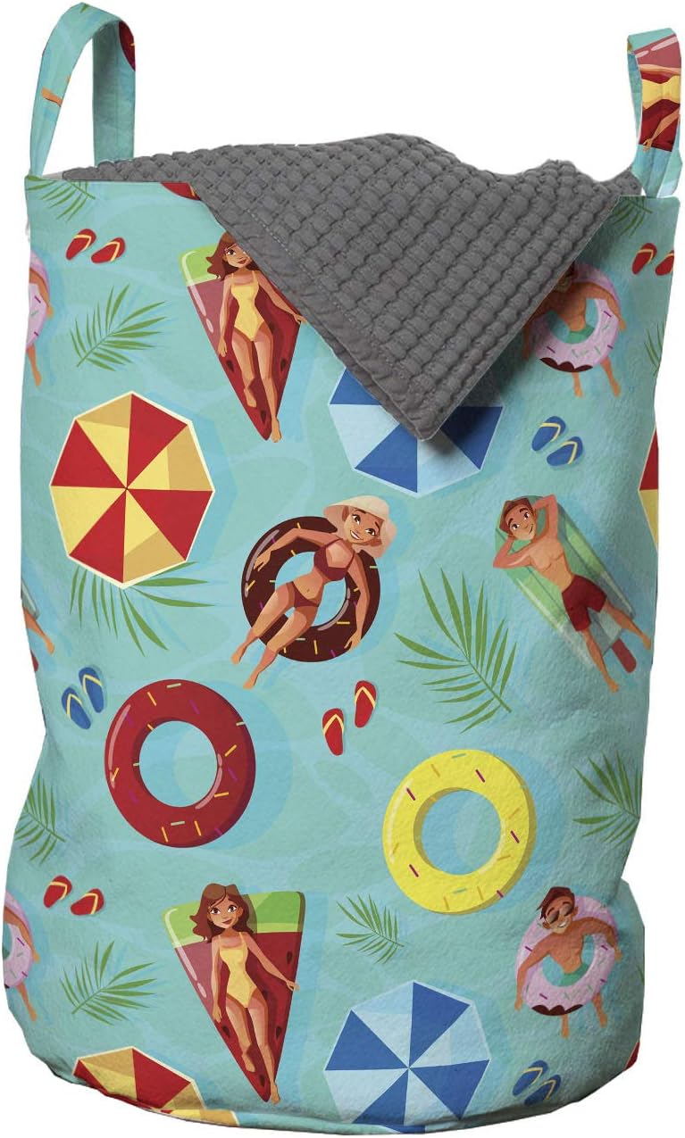 Ambesonne Pool Party Laundry Bag - 13x19 Multicolor