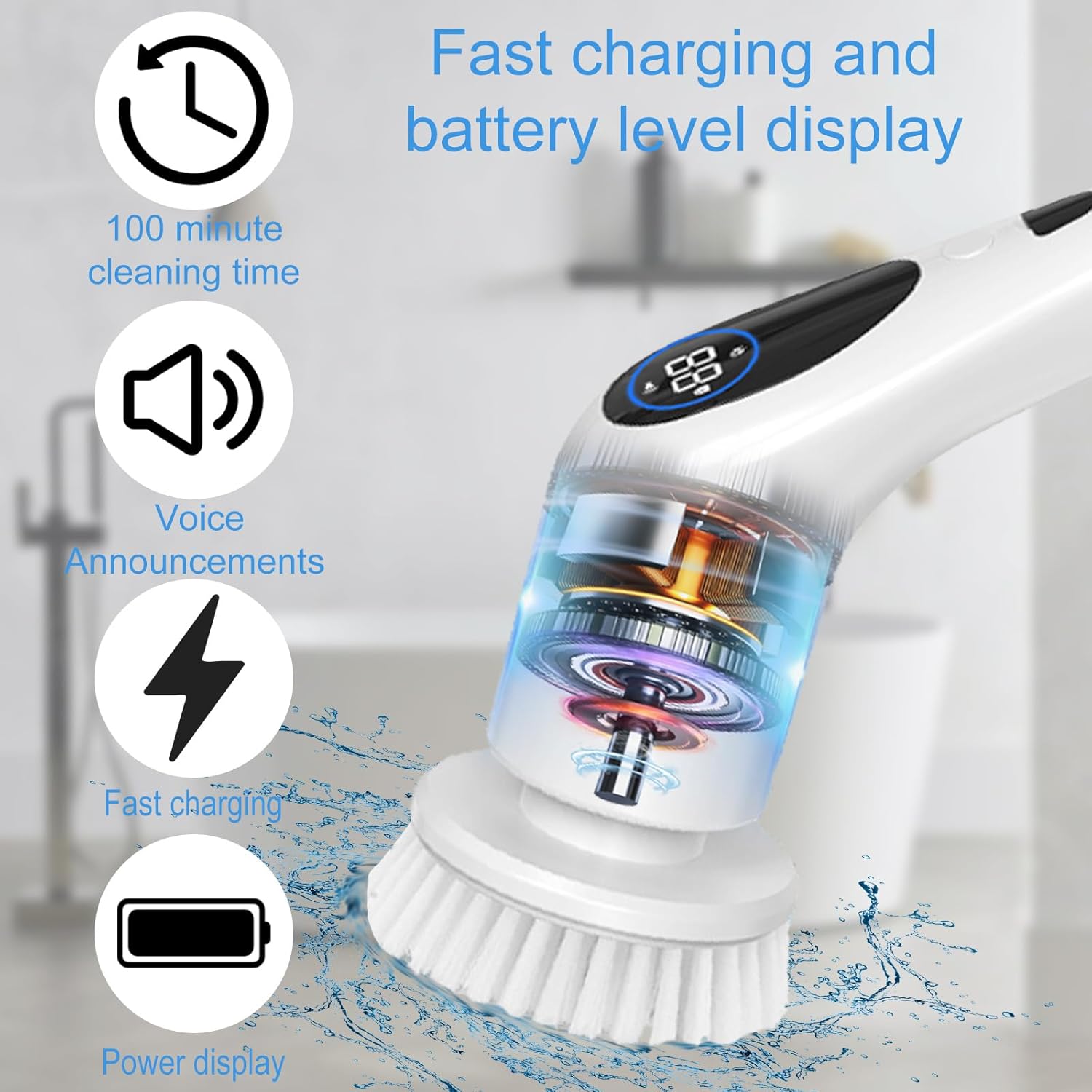 COMUSTER Electric Spin Scrubber with 9 Brush Heads 1