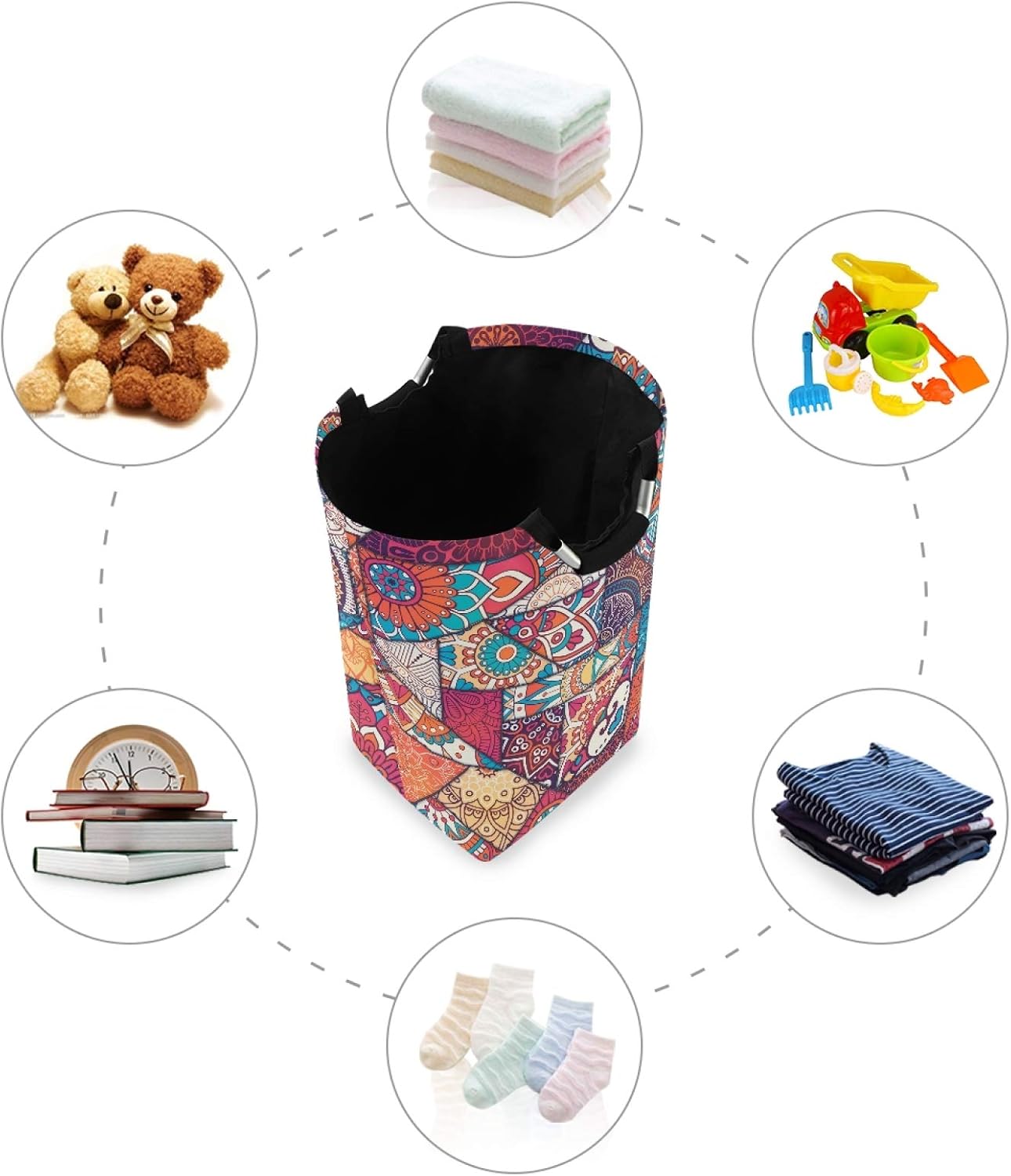 Susiyo Vintage Mandala Laundry Basket Foldable
