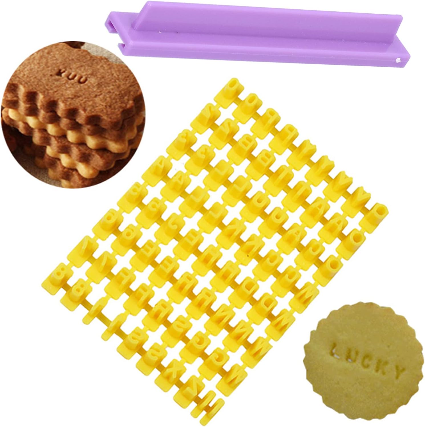 Gavigain Cookie Mold for English Letters Numbers DIY Baking Set