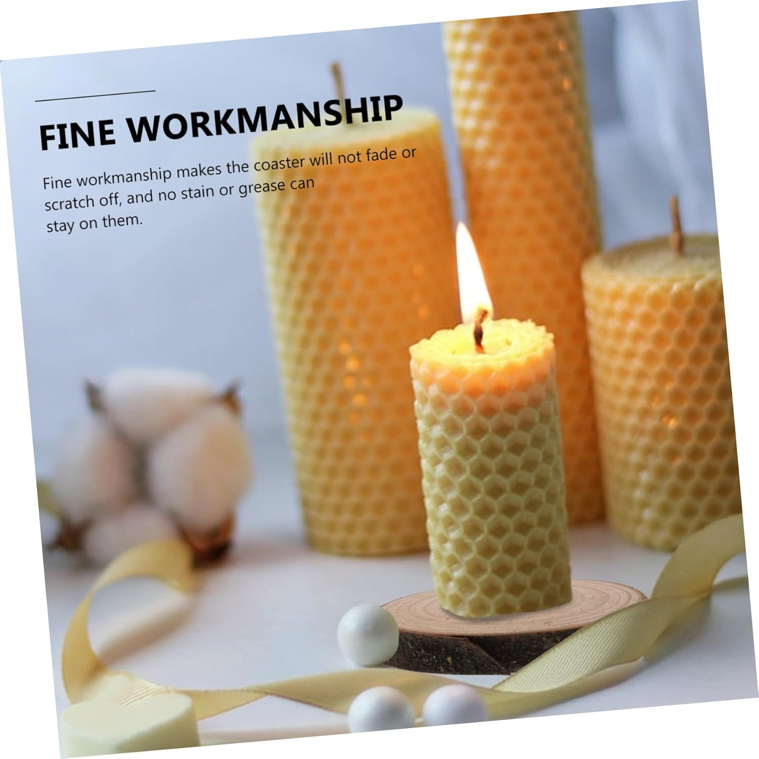 MAGICLULU 6 Pcs Scented Candle Wooden Coasters