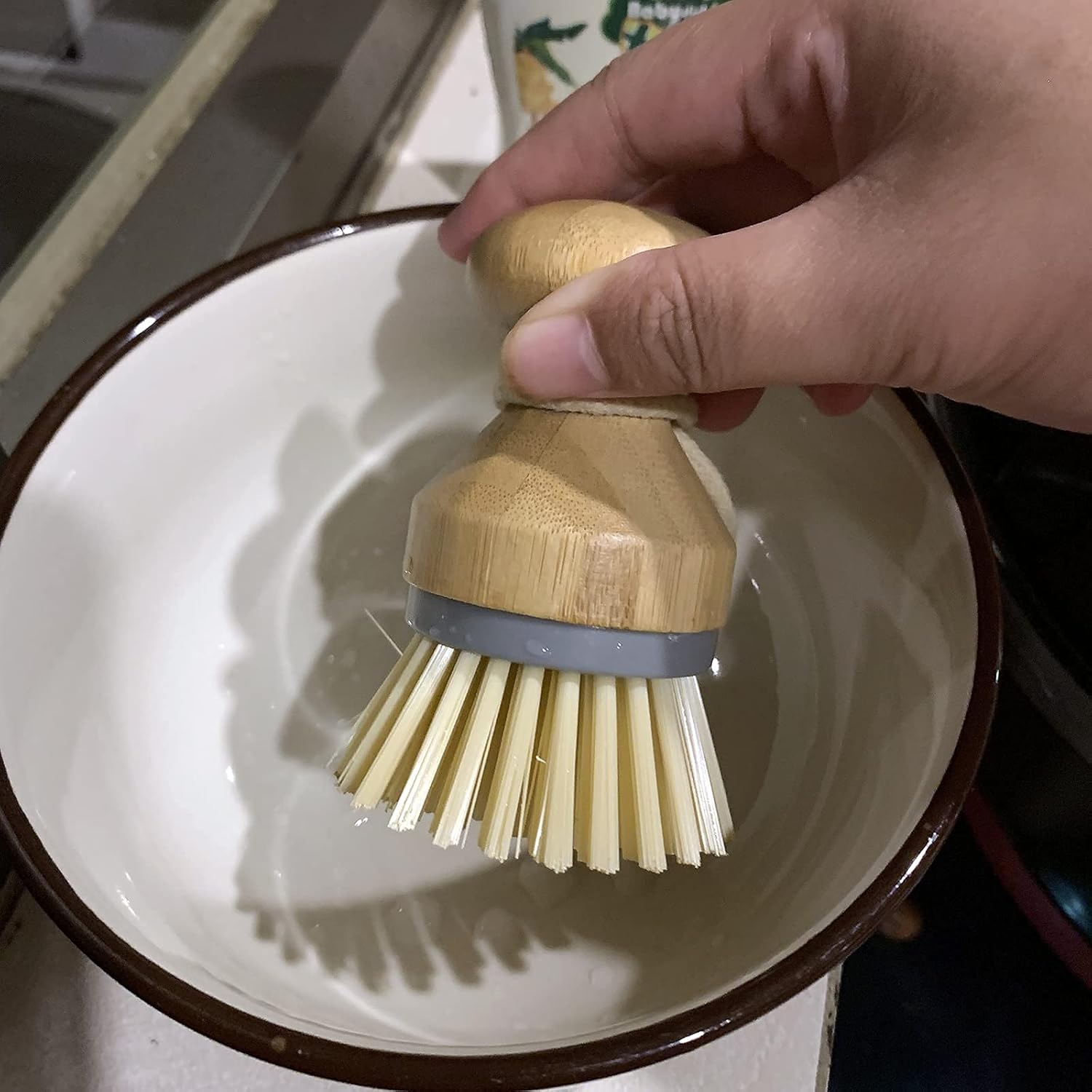 DREZUR Sicastar Mini Bamboo Dish Scrub Brush 2 Pack