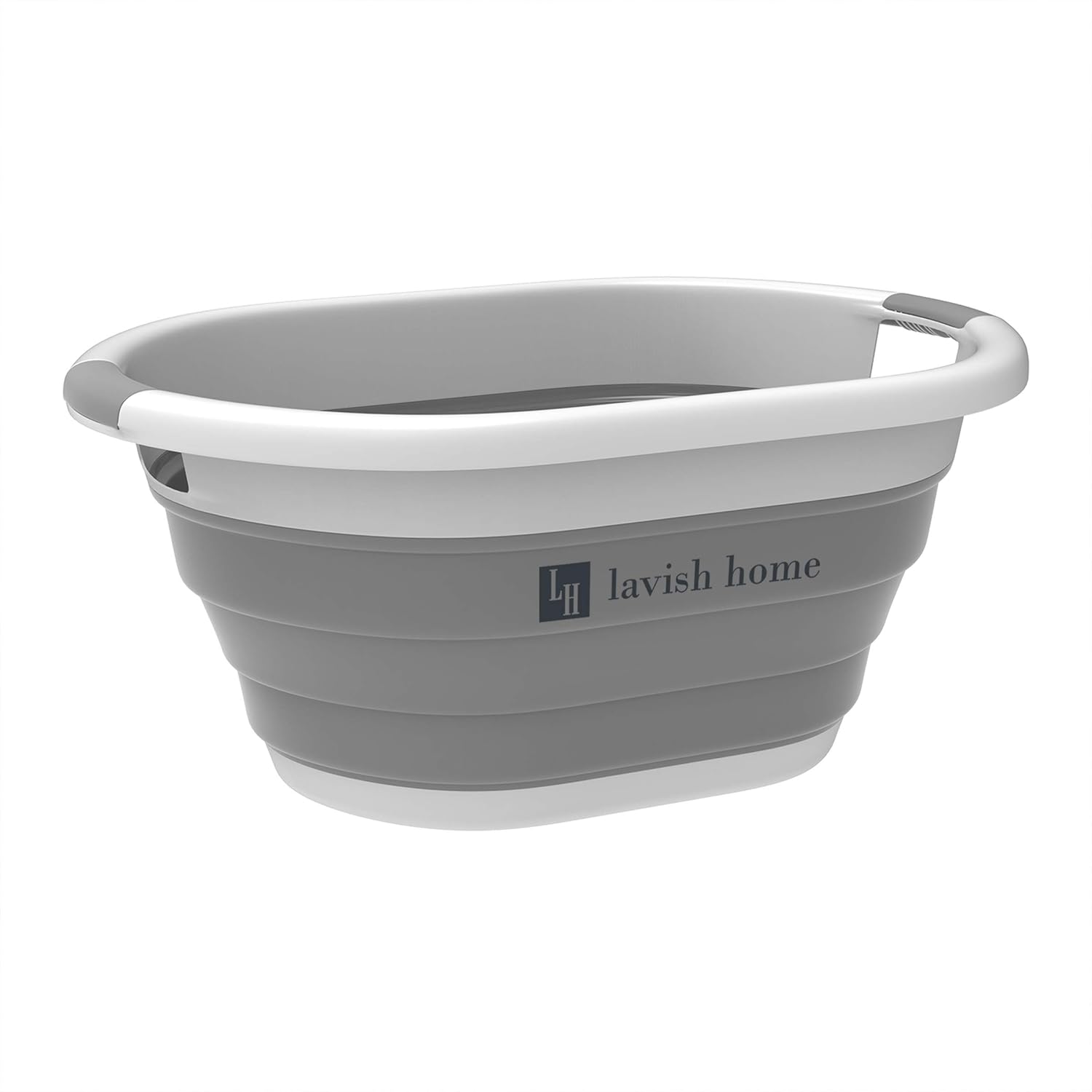 Collapsible Laundry Basket with Comfort Grip Handles - Space Saving Gray