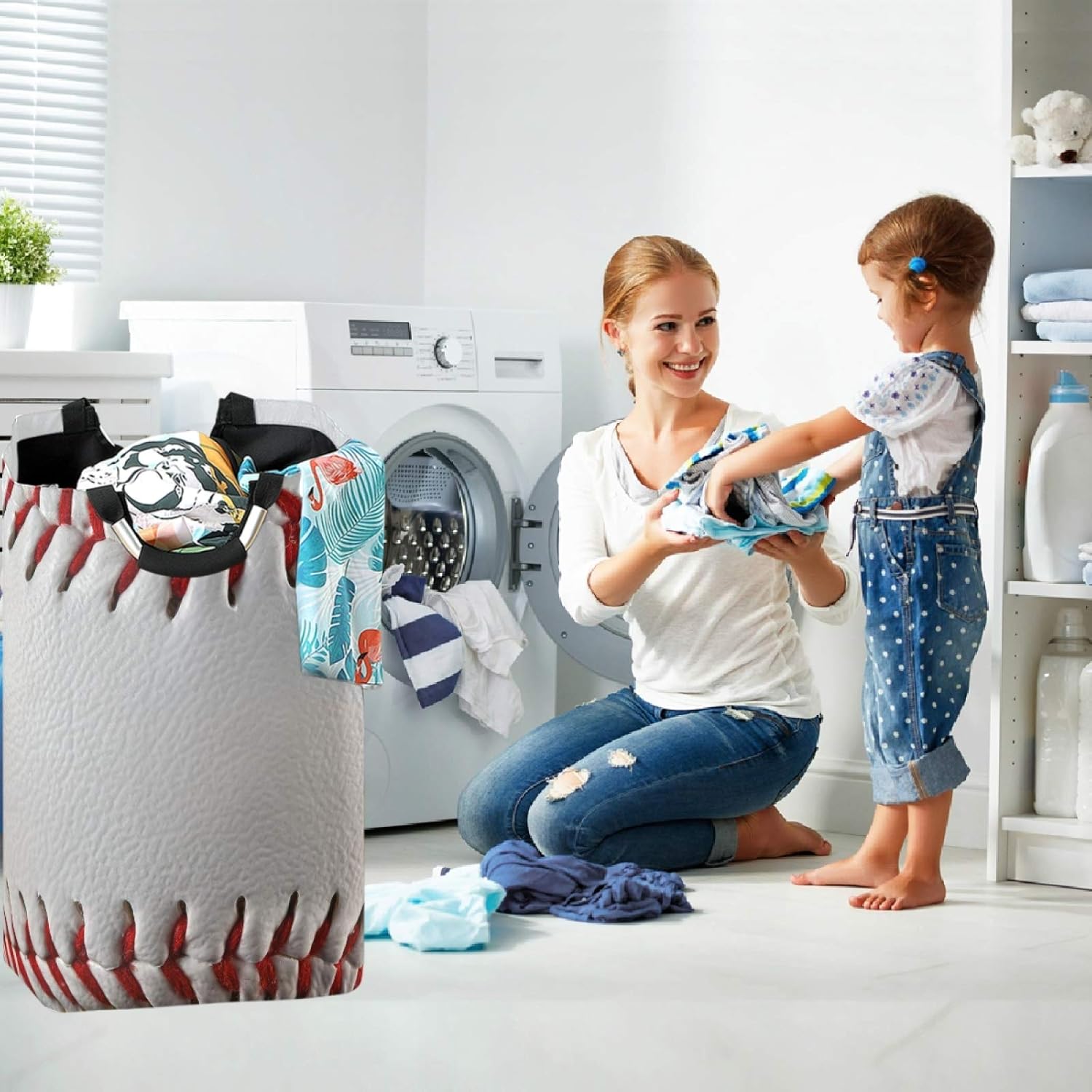 visesunny Large Capacity Laundry Basket with Waterproof Oxford Fabric 1