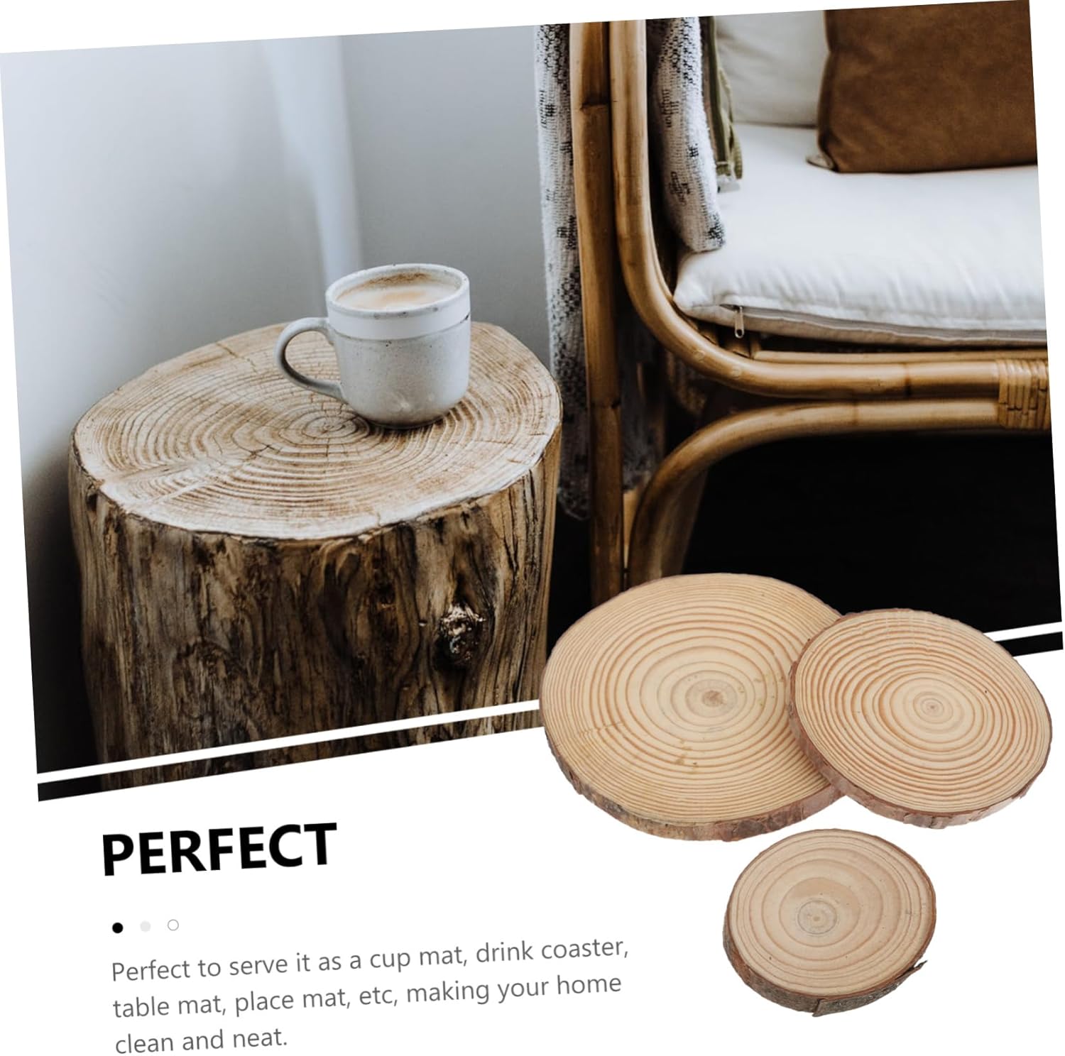 MAGICLULU 6 Pcs Scented Candle Wooden Coasters