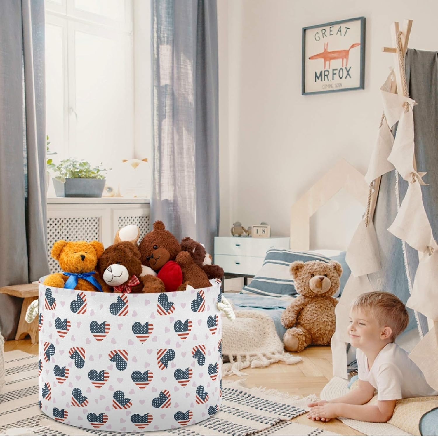 visesunny Collapsible Laundry Basket with Durable Handles