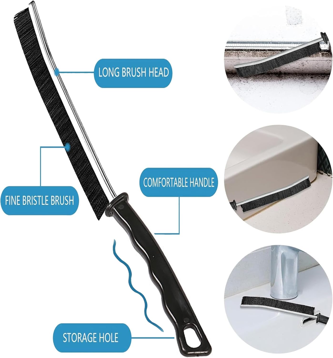 TKPARK 6PCS Hard Bristle Crevice Cleaning Brush Set