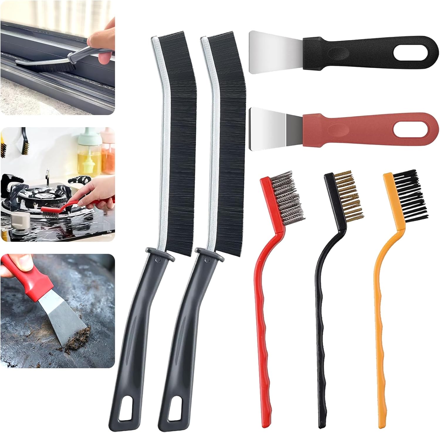 FXHDC-M 7pcs Hard Bristle Crevice Cleaning Brush Set