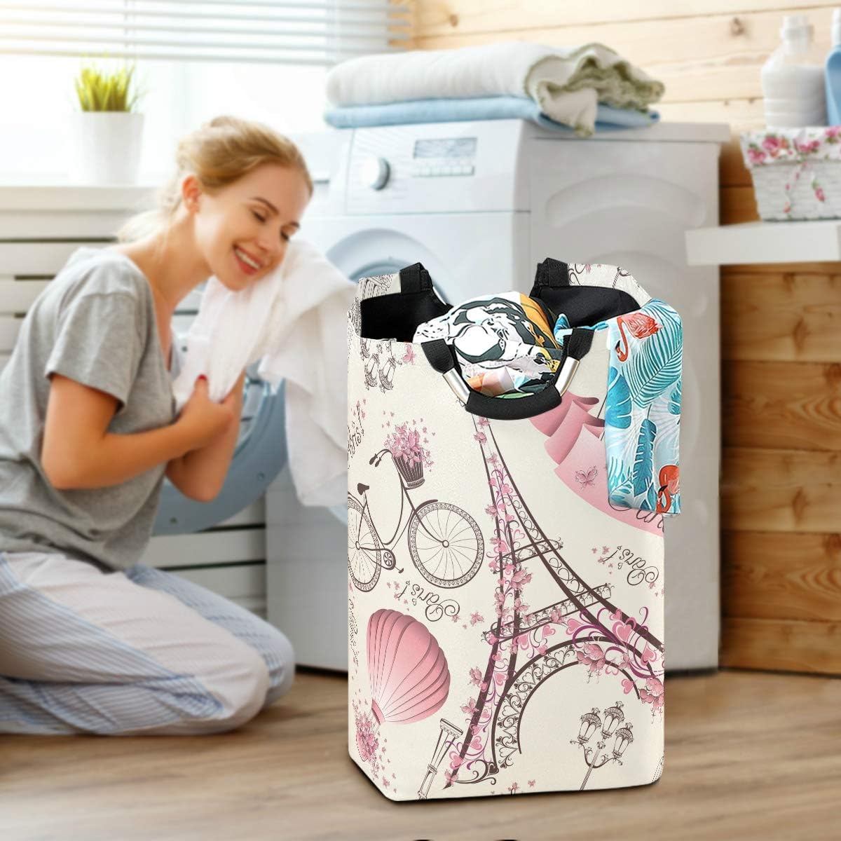 Susiyo Foldable Laundry Basket with Handles for Home Storage