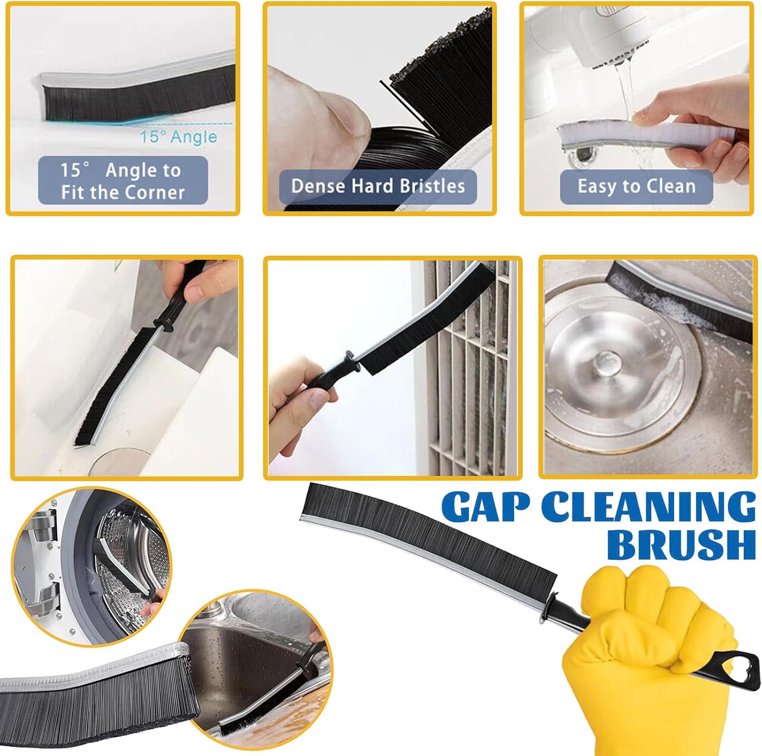 FXHDC-M 7pcs Hard Bristle Crevice Cleaning Brush Set