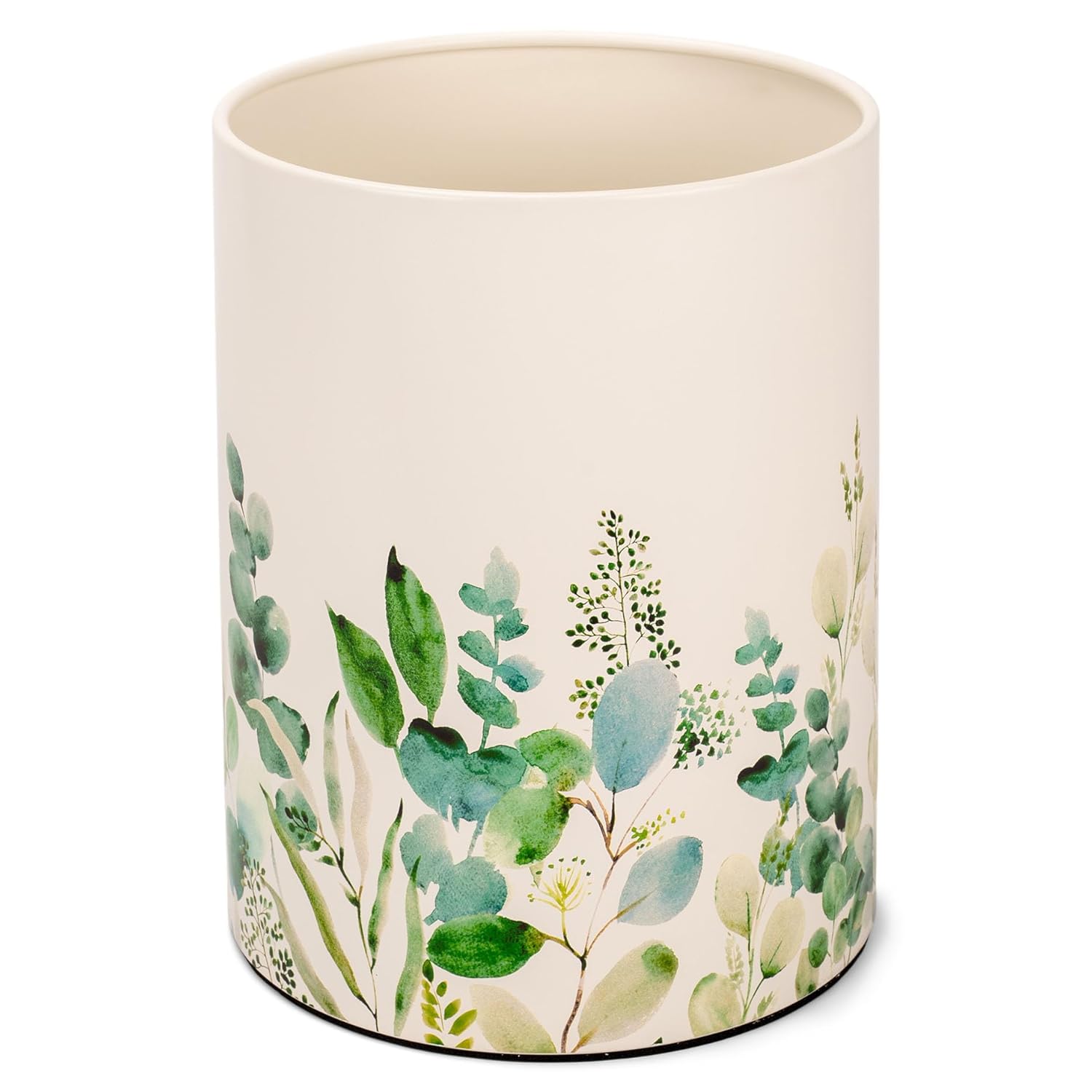 NAT AND JULES Round 95 x 8 Iron Wastebasket with Floral Design